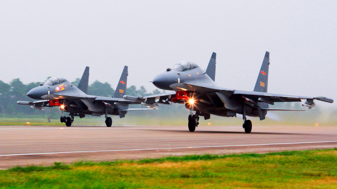 According to Taiwan's defence ministry, 16 Chinese military aircraft entered Taiwan's air defence identification zone on Sunday, including 12 fighters. 