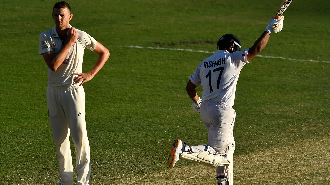 Josh Hazlewood looks on as Rishabh Pant steers India home. (Getty)