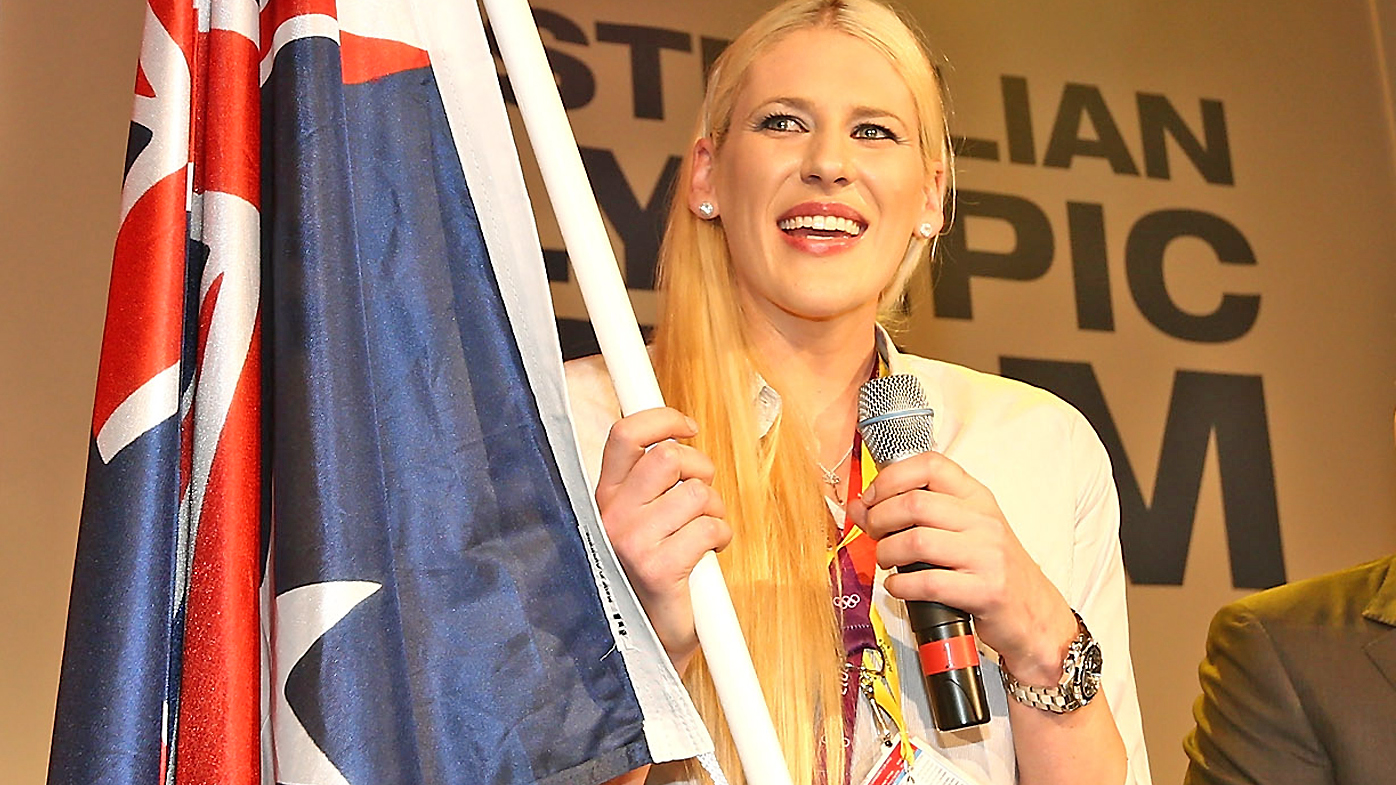 Lauren Jackson speaks after being announced as the Australian flag bearer by the Australian Olympic Committee for the 2012 Olympic Games