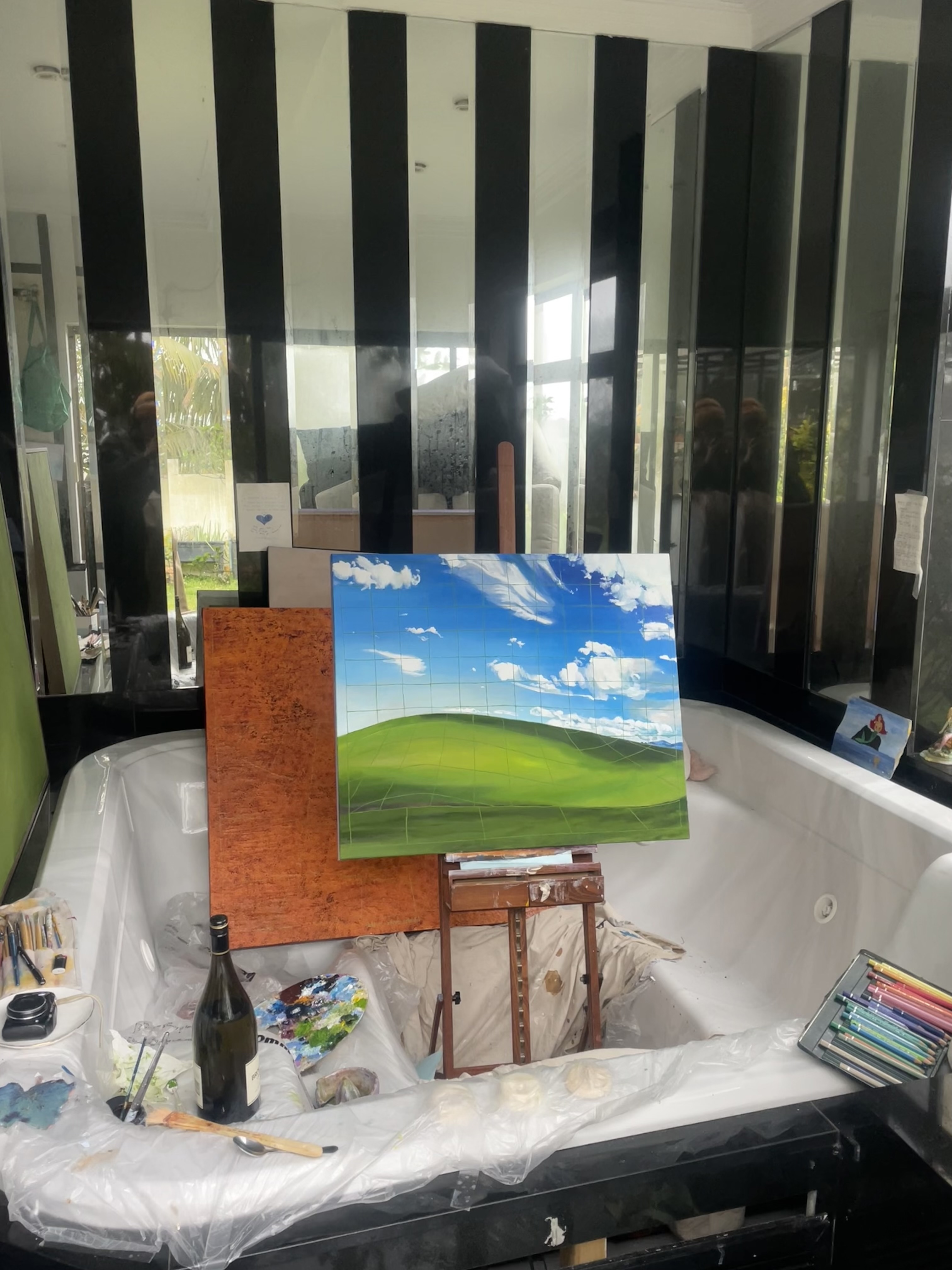 Rachael Egan was in the process of moving home in Erskineville on Tuesday afternoon when she noticed the centrepiece of her upcoming first solo exhibition had gone missing from the sidewalk.