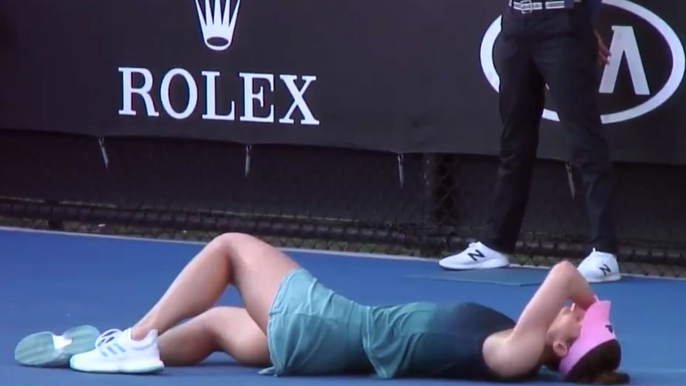 Australian Open German Andrea Petkovic collapses midpoint