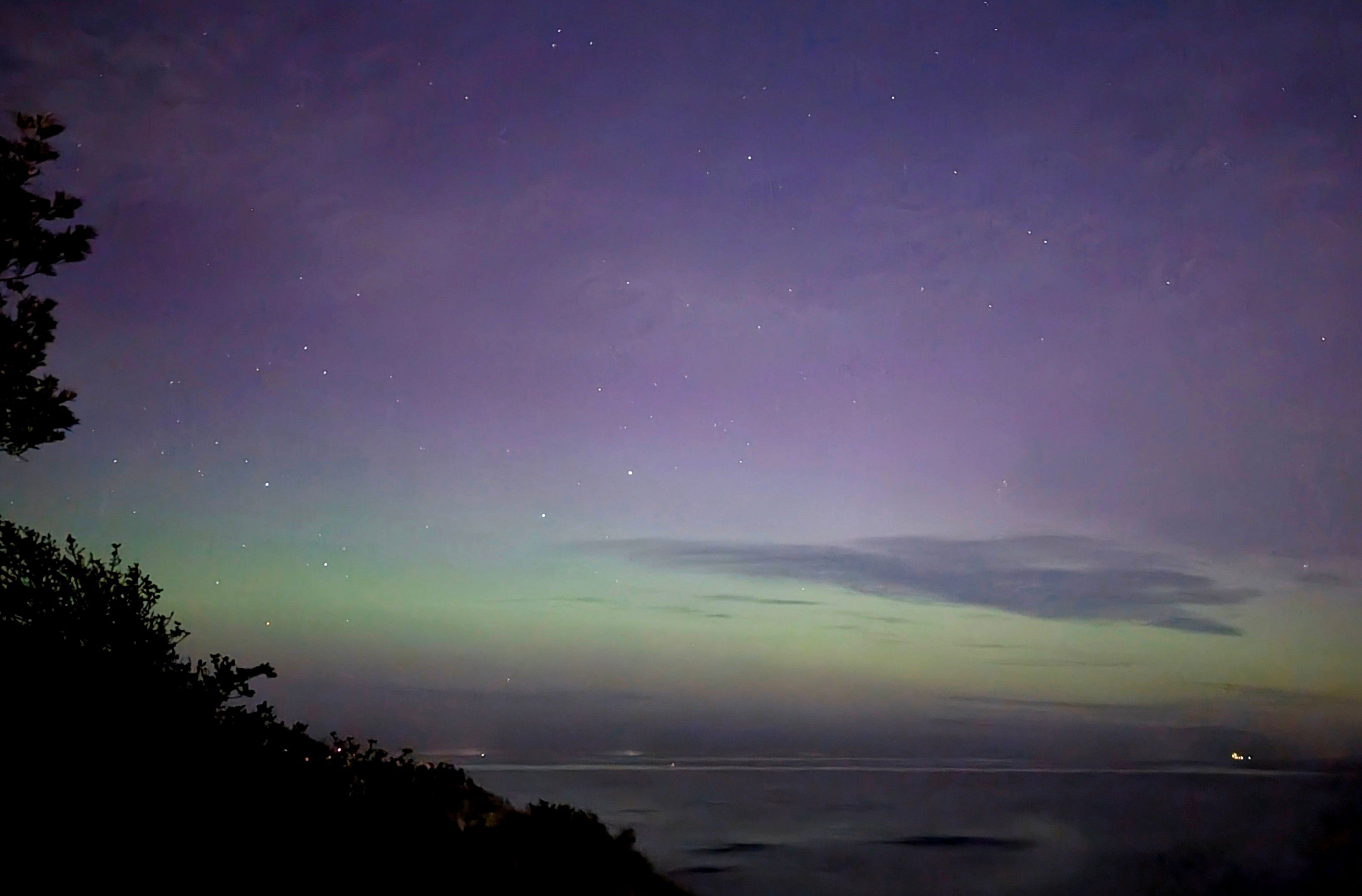 This photo of the aurora was taken from Brighton Beach Gardens with a smartphone camera on November 12, 2025, during another G4 geomagnetic storm.