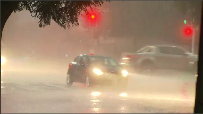 Severe thunderstorms have this afternoon lashed large parts of south east Queensland, with reports of 5cm hail and 70km/h winds the result of a "very dangerous" storm supercell. 
