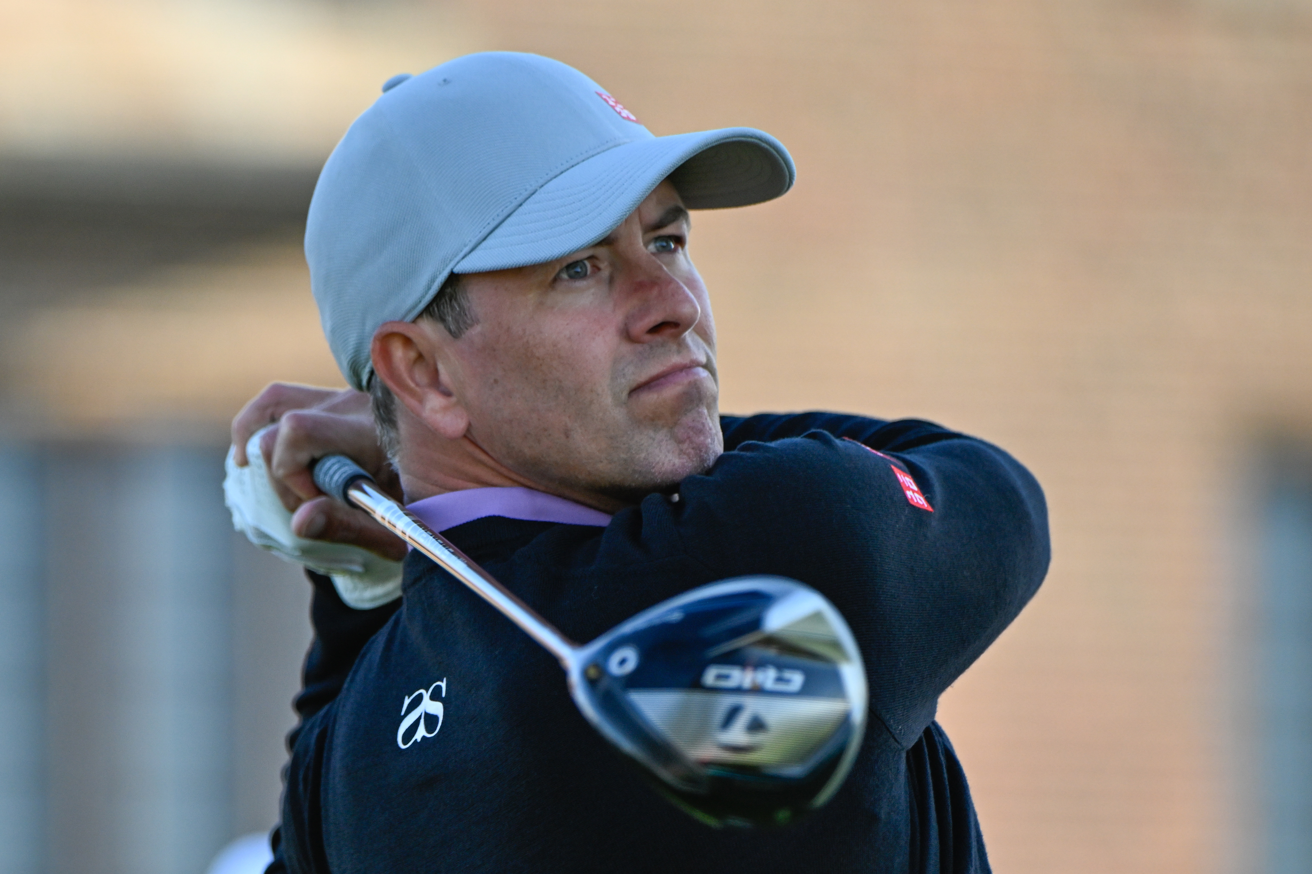 Adam Scott (AUS) watches his tee shot on 10 during the first round of the RBC Canadian Open on May 30, 2024 at Hamilton Golf & Country Club in Ancaster, Ontario, Canada. (Photo by Ken Murray/Icon Sportswire)