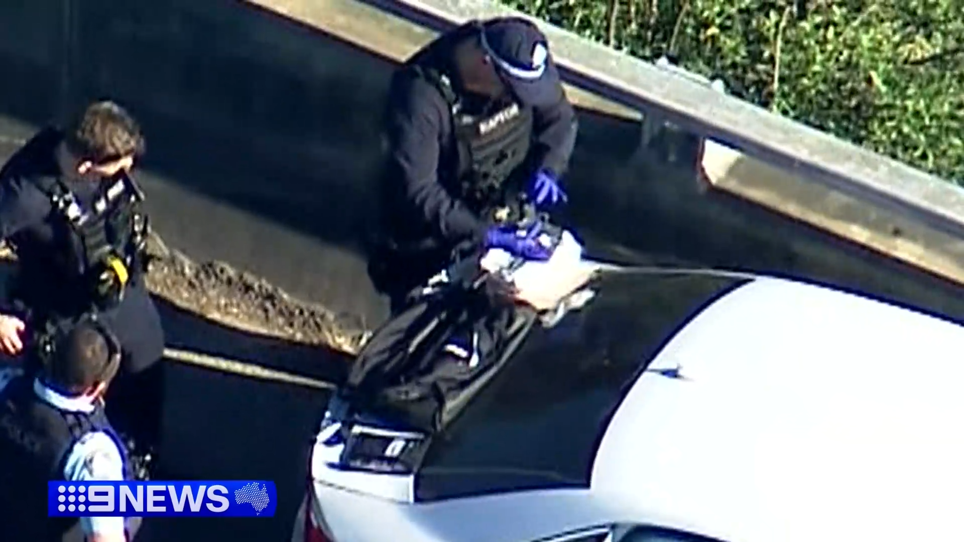 Police found a handgun in the car.
