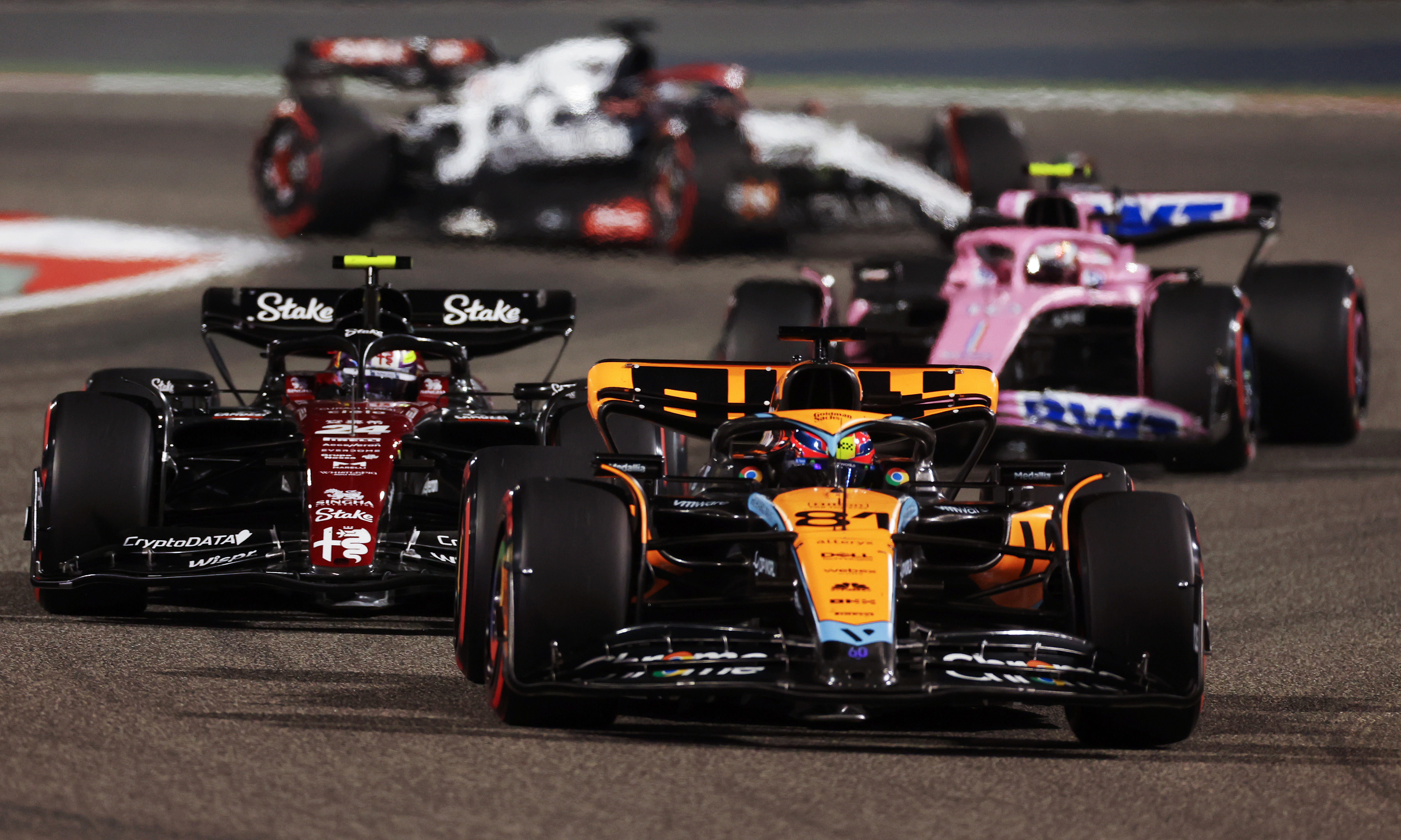 Oscar Piastri driving the McLaren MCL60 during the Formula Bahrain Grand Prix.