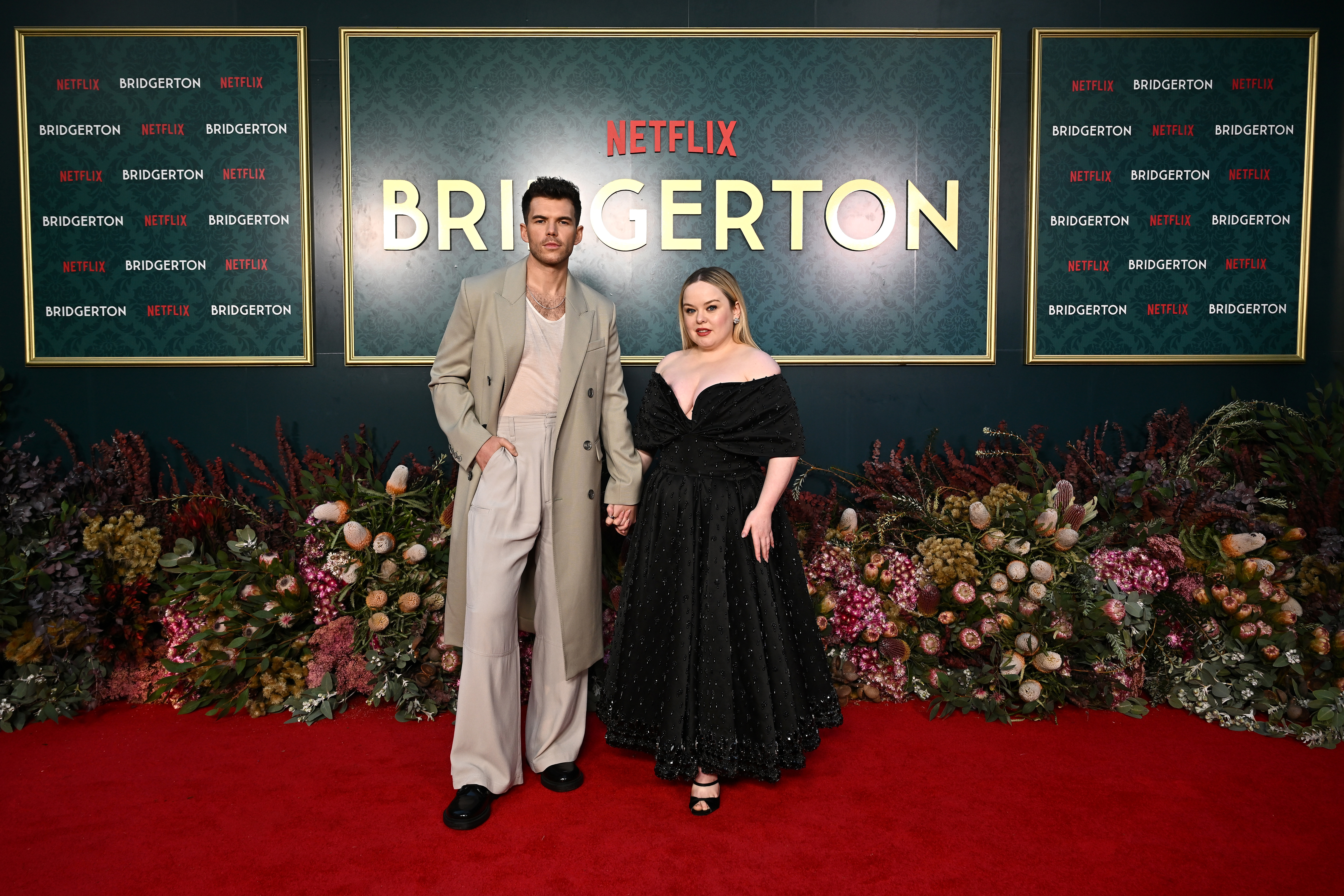  Luke Newton and Nicola Coughlan attend the "Bridgerton" Season 3 launch