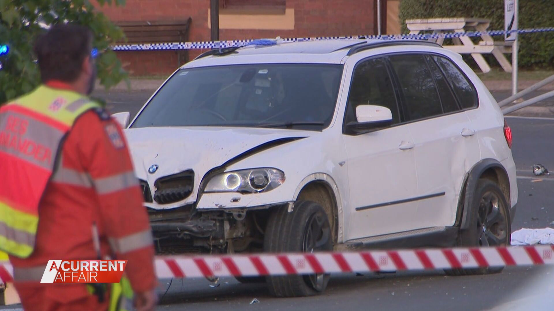 The driver of the white BMW is yet to be interviewed. Daylesford pub crash
