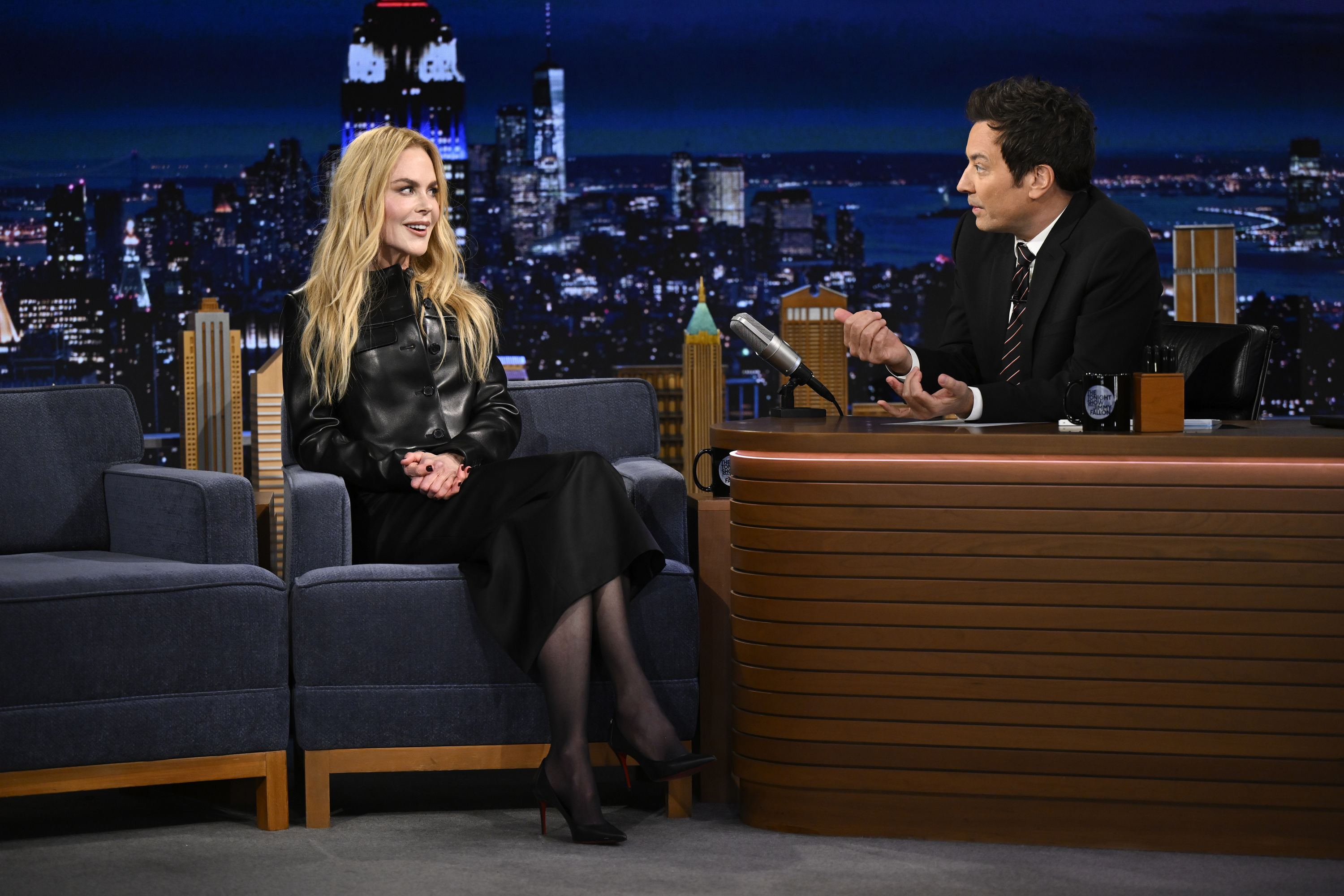 Actress Nicole Kidman during an interview with host Jimmy Fallon on Monday, March 2, 2026