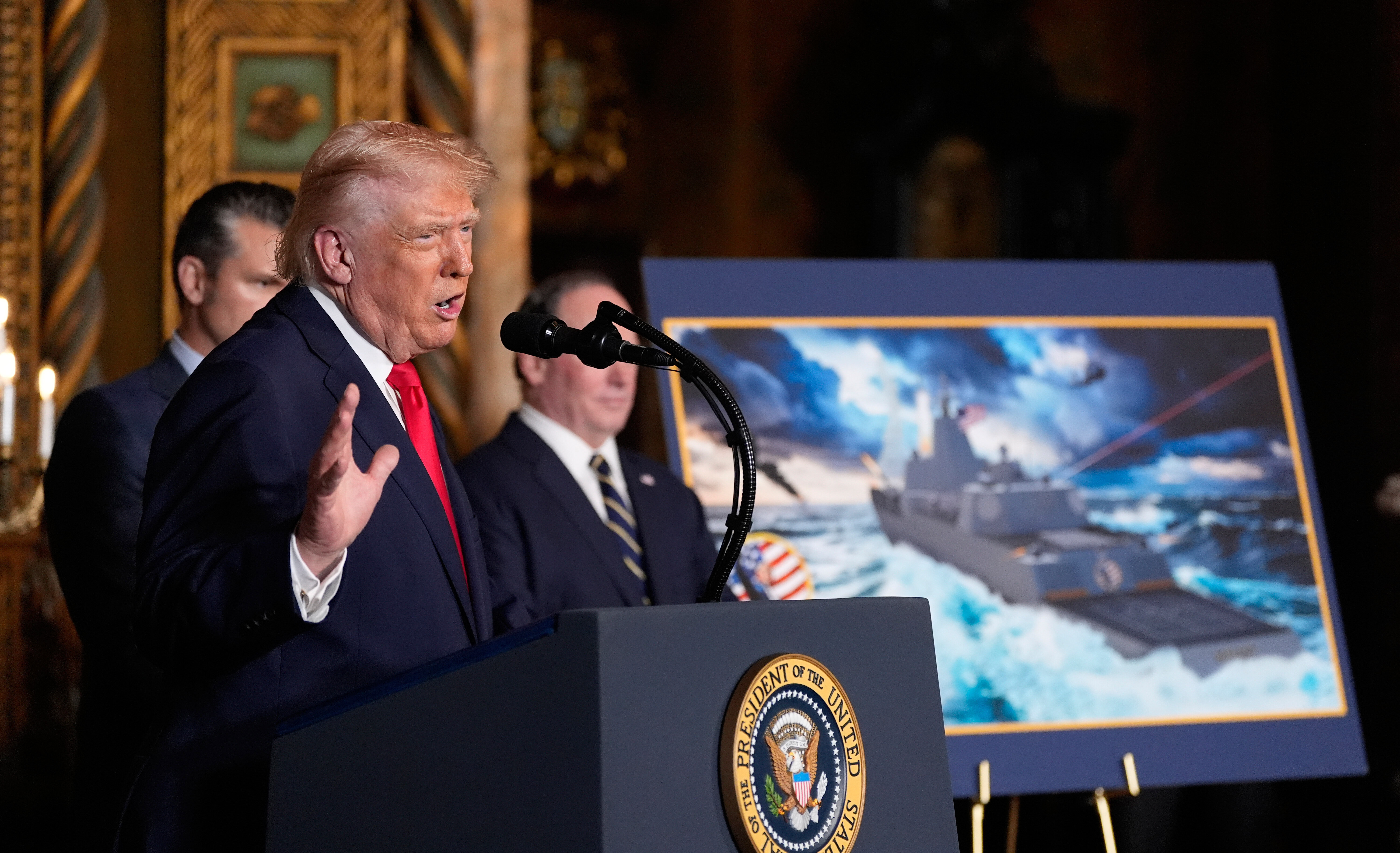 Trump pointed to the ships' AI capabilities, without explaining further.