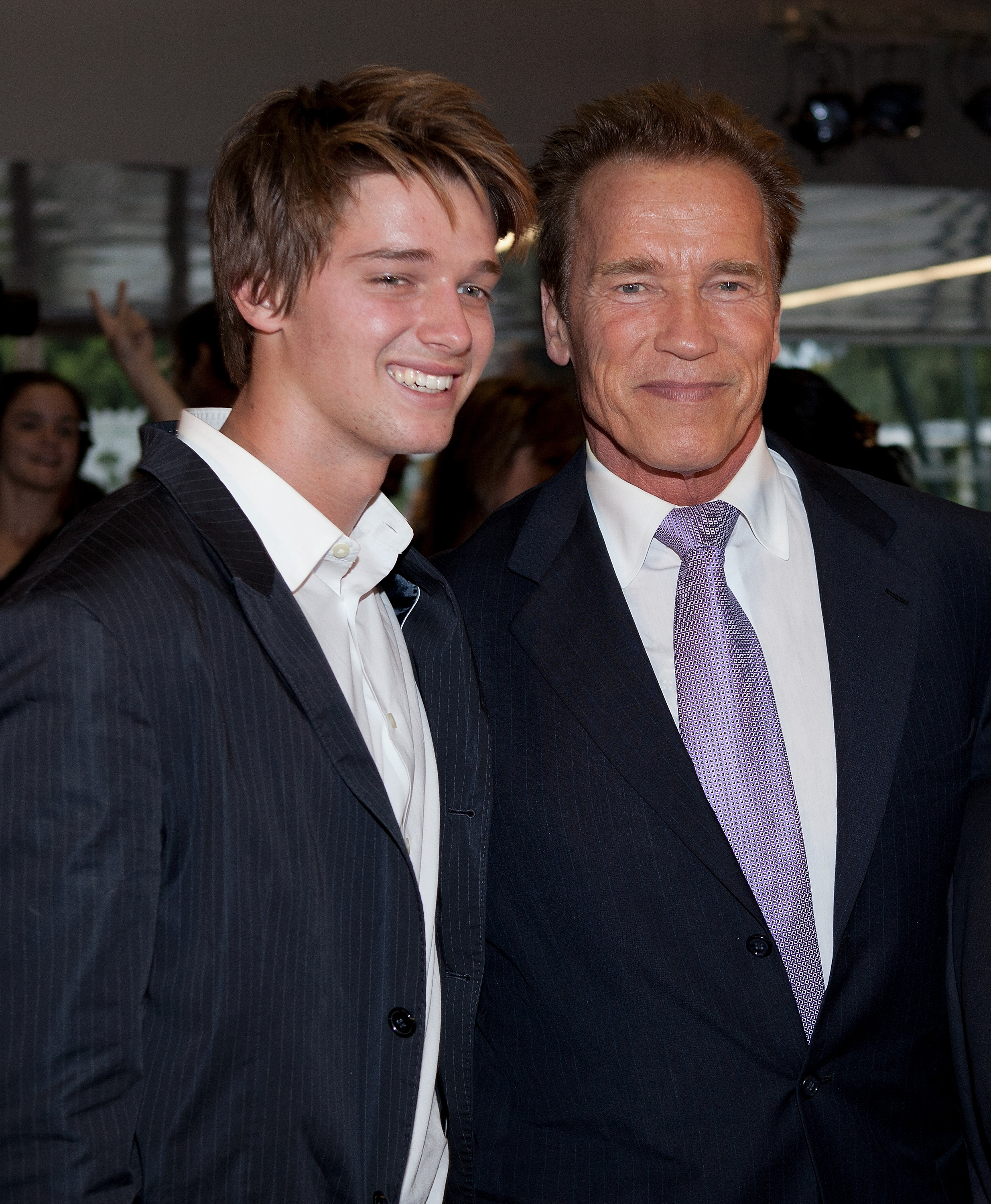 Patrick Schwarzenegger with his dad Arnold Schwarzenegger in 2011.