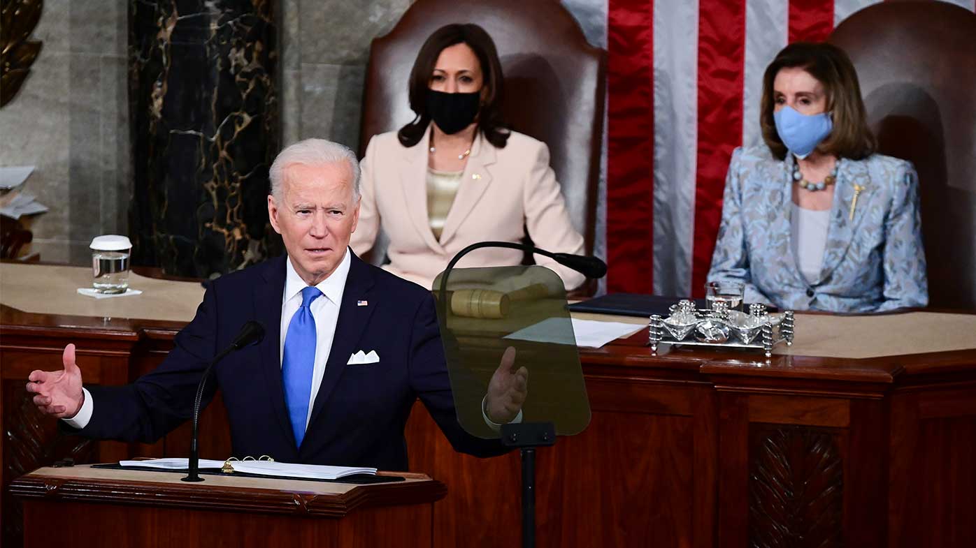 Joe Biden gives his first address to Congress after his first 100 days in office.