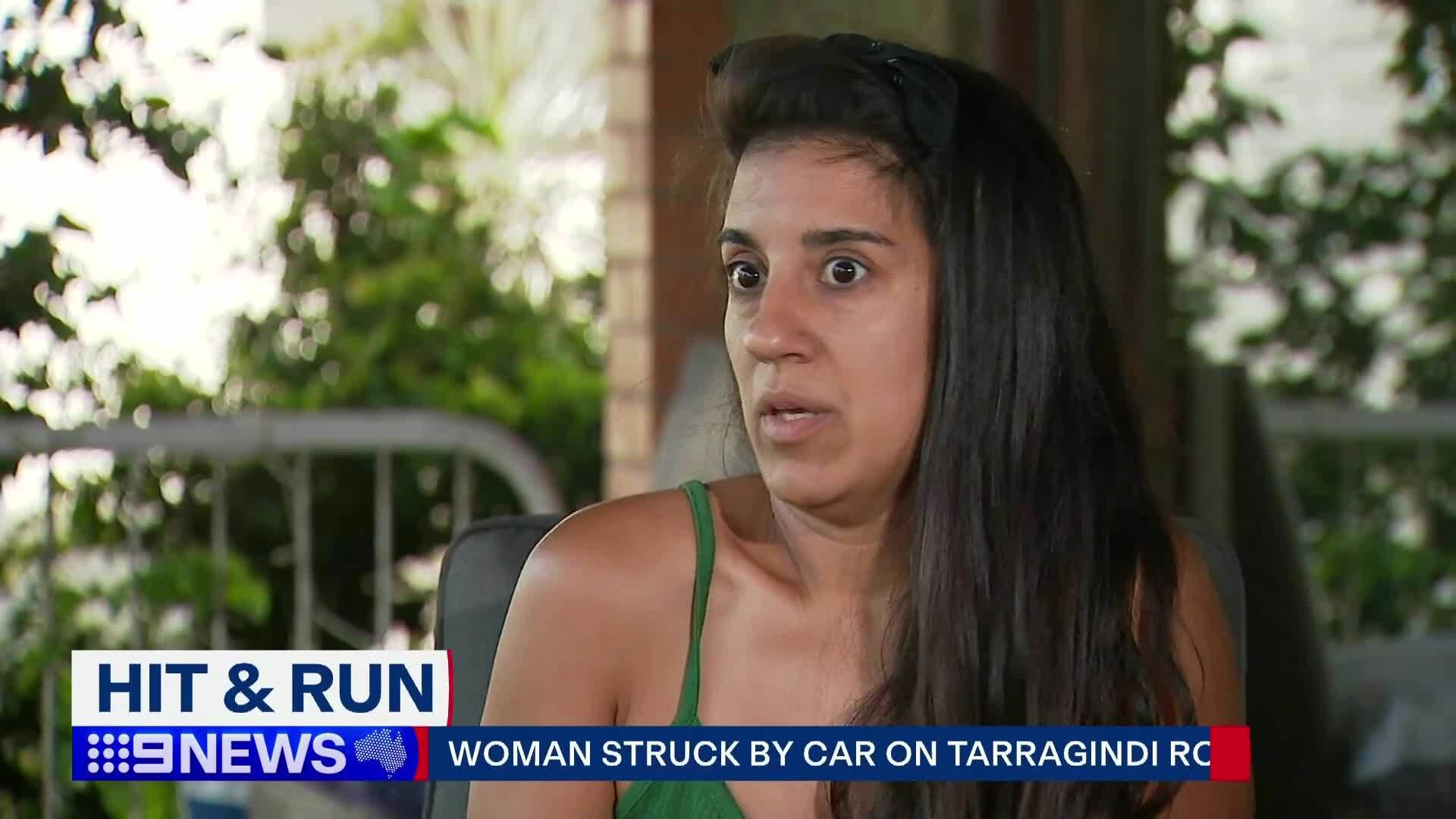 CCTV footage has captured the moment a woman was injured in a hit and run in Brisbane's south yesterday evening.