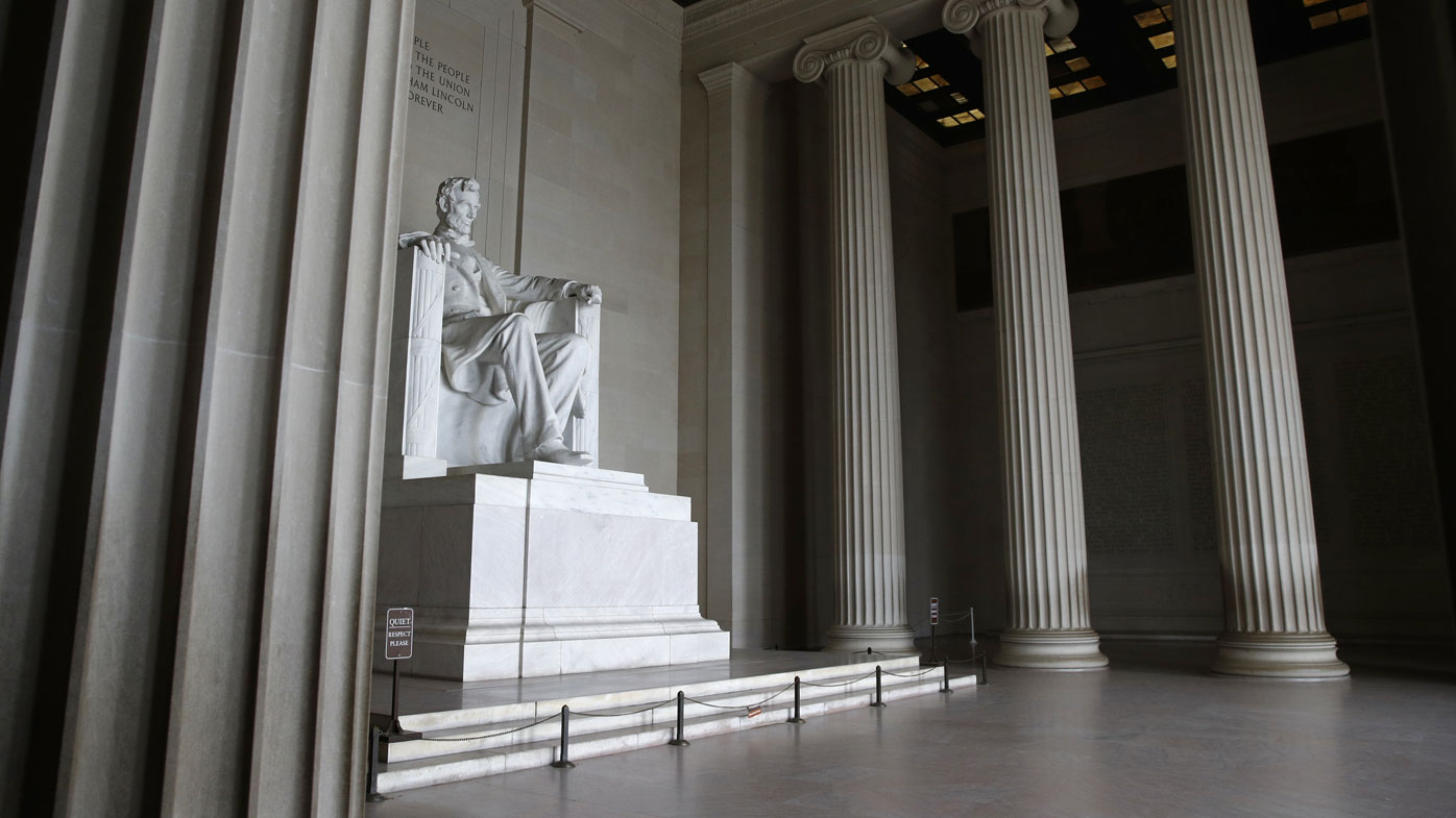 The Lincoln Memorial sits empty as coronavirus grips the United States.