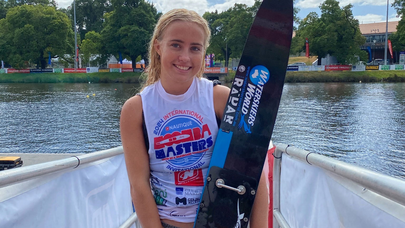 Kristy Appleton fell sick with meningococcal B on the day she returned home from competing on the world stage in waterskiing.