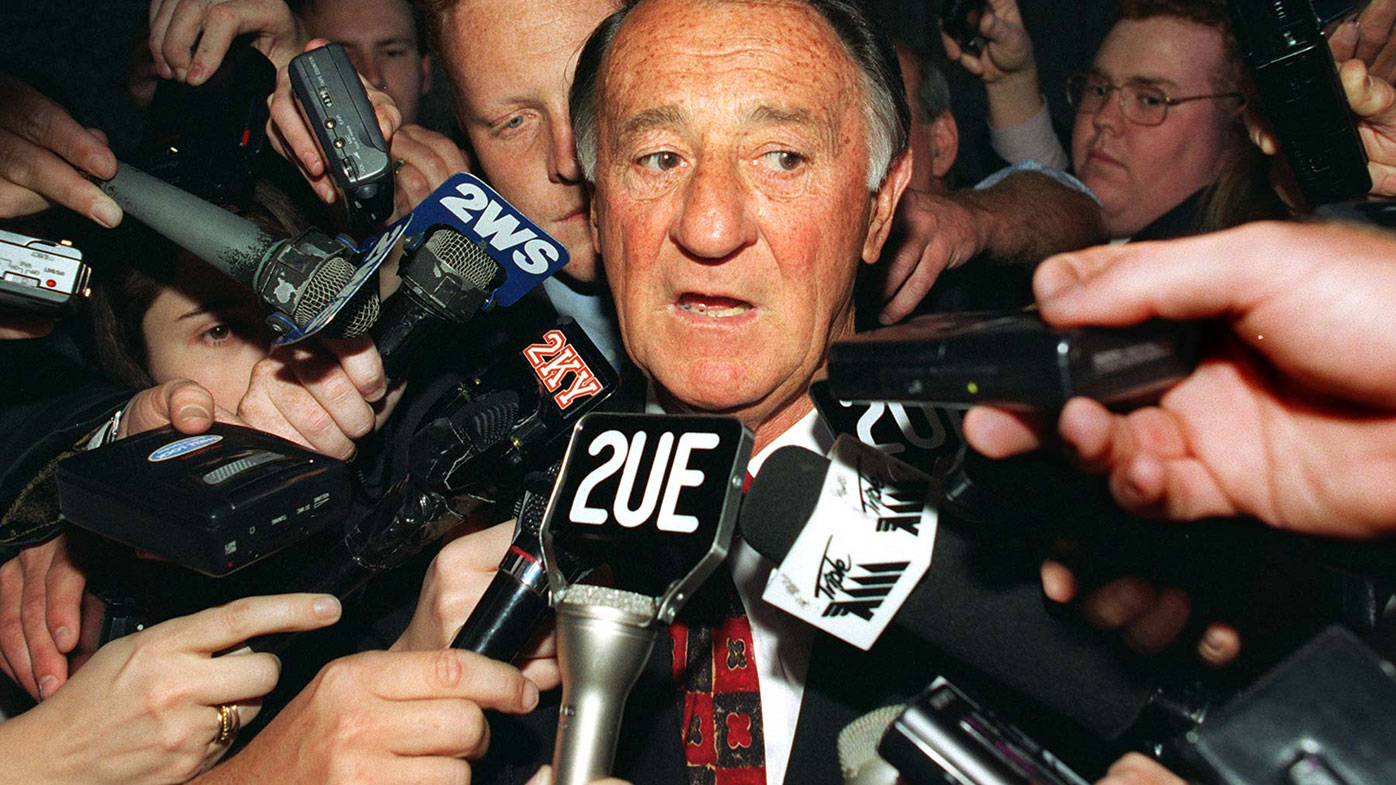 ARL boss Ken Arthurson outside court in 1996.
