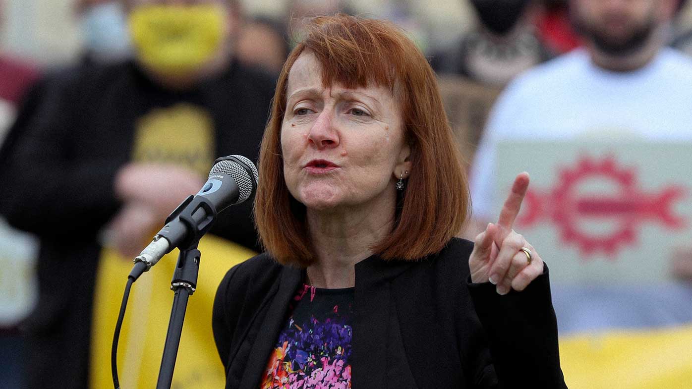 Senator Rachel Siewert during a protest against the low rate of the Jobseeker payment in March.