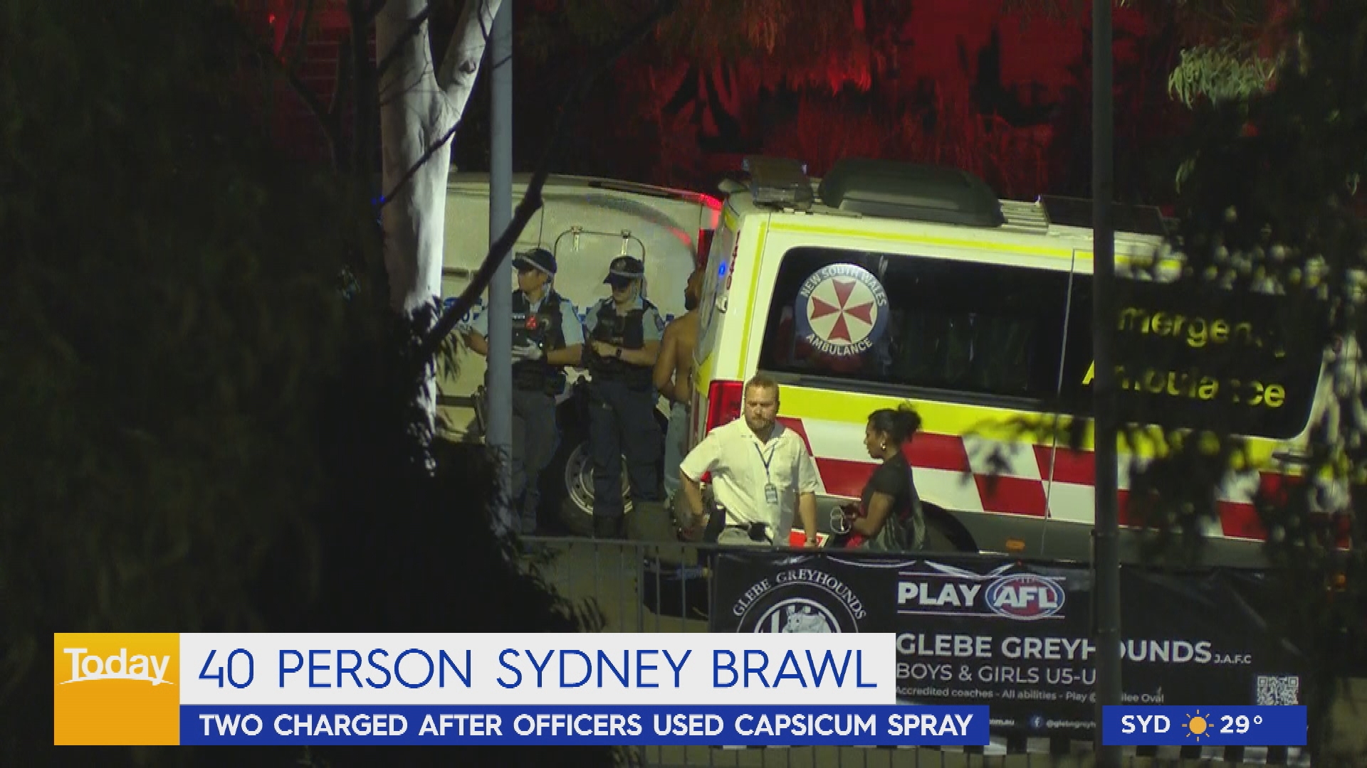 Brawl erupts in park in Pyrmont, Sydney