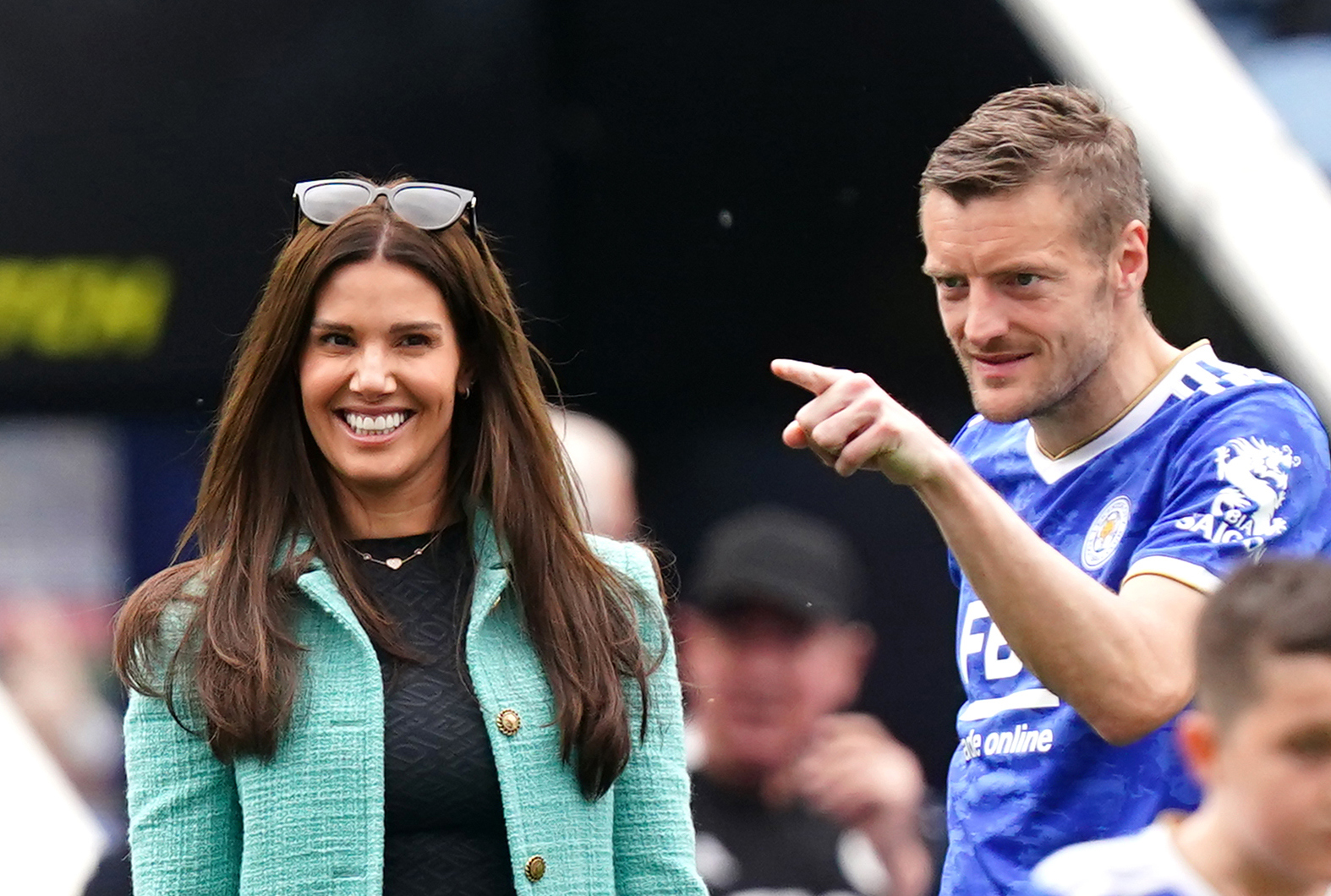 Rebekah Vardy and Leicester City's Jamie Vardy following the Premier League match at The King Power Stadium, Leicester. Picture date: Sunday May 22, 2022.