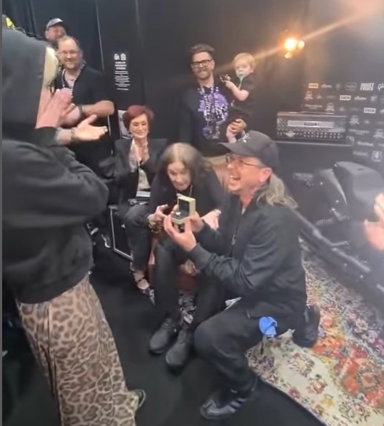 kelly osbourne gets engaged to sid wilson at father ozzy osbourne gig