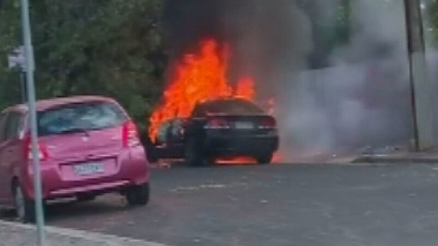 Adelaide shooting Greenhill Road carpark, Holden Sedan burnt out at Selbry Street Kurralta Park
