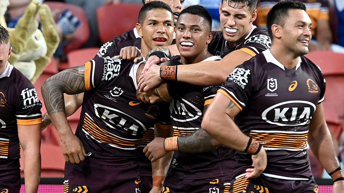 Brisbane Broncos down the Bulldogs. (Getty)