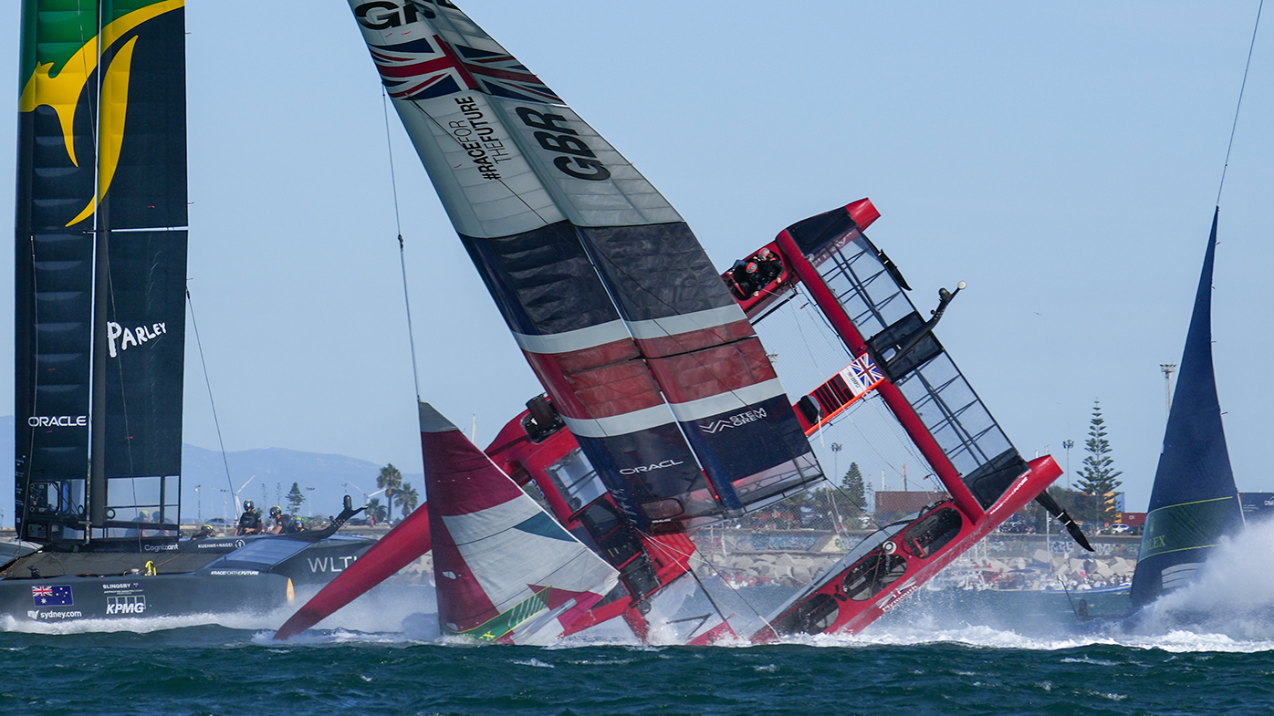 Sail GP Spain and Great Britain capsize, Australia wins