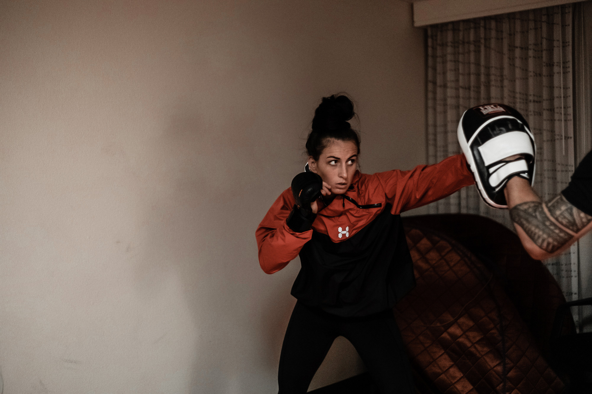 Casey O'Neill training in Las Vegas ahead of her UFC debut.