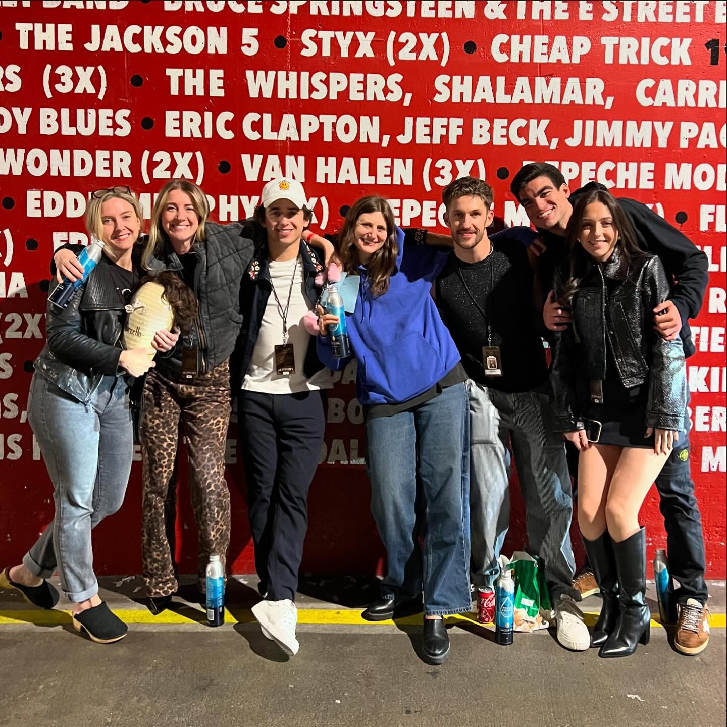 Marcello Hernandez and the SNL Domingo writers at the Sabrina Carpenter concert in LA