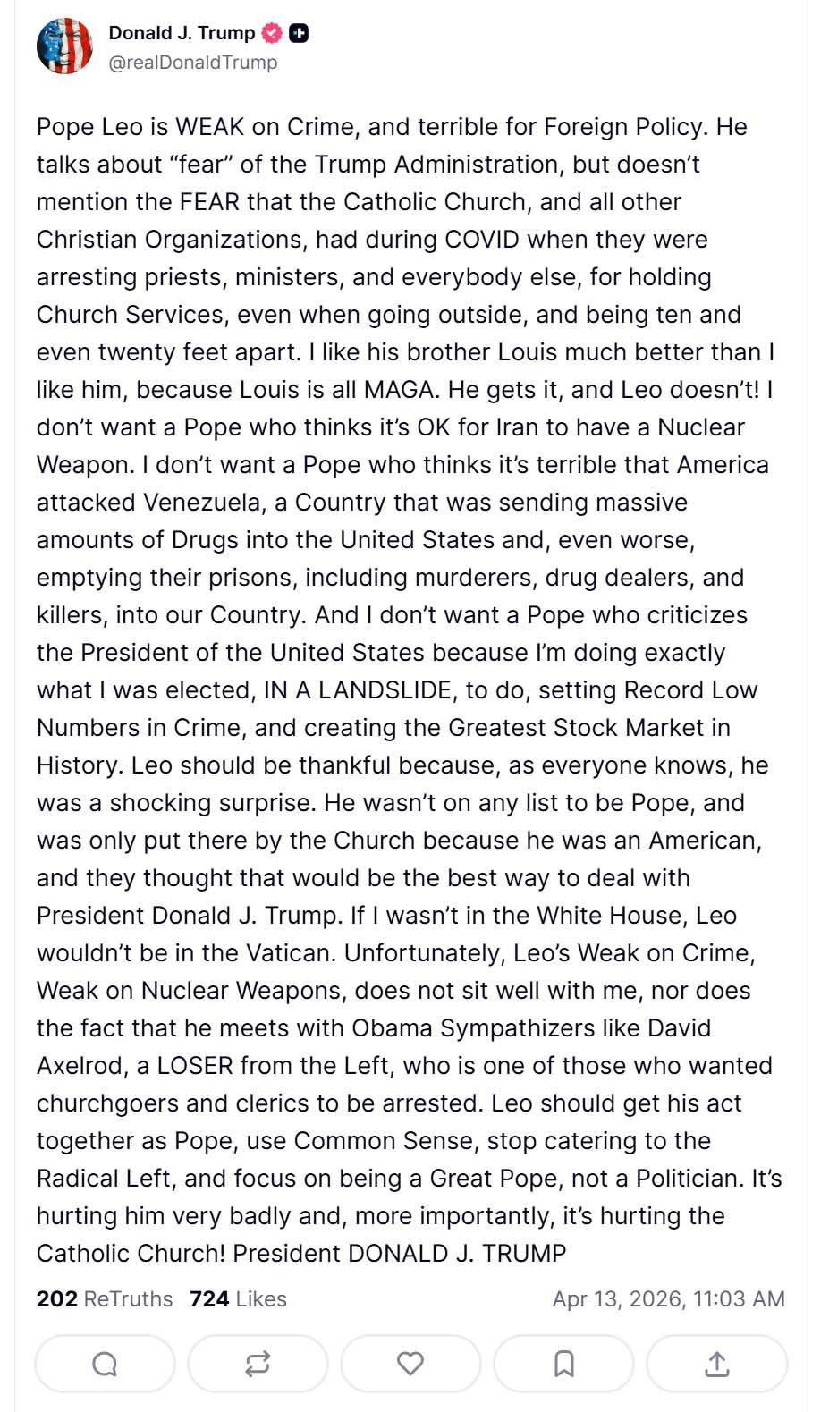Donald Trump has called the Pope 'weak'