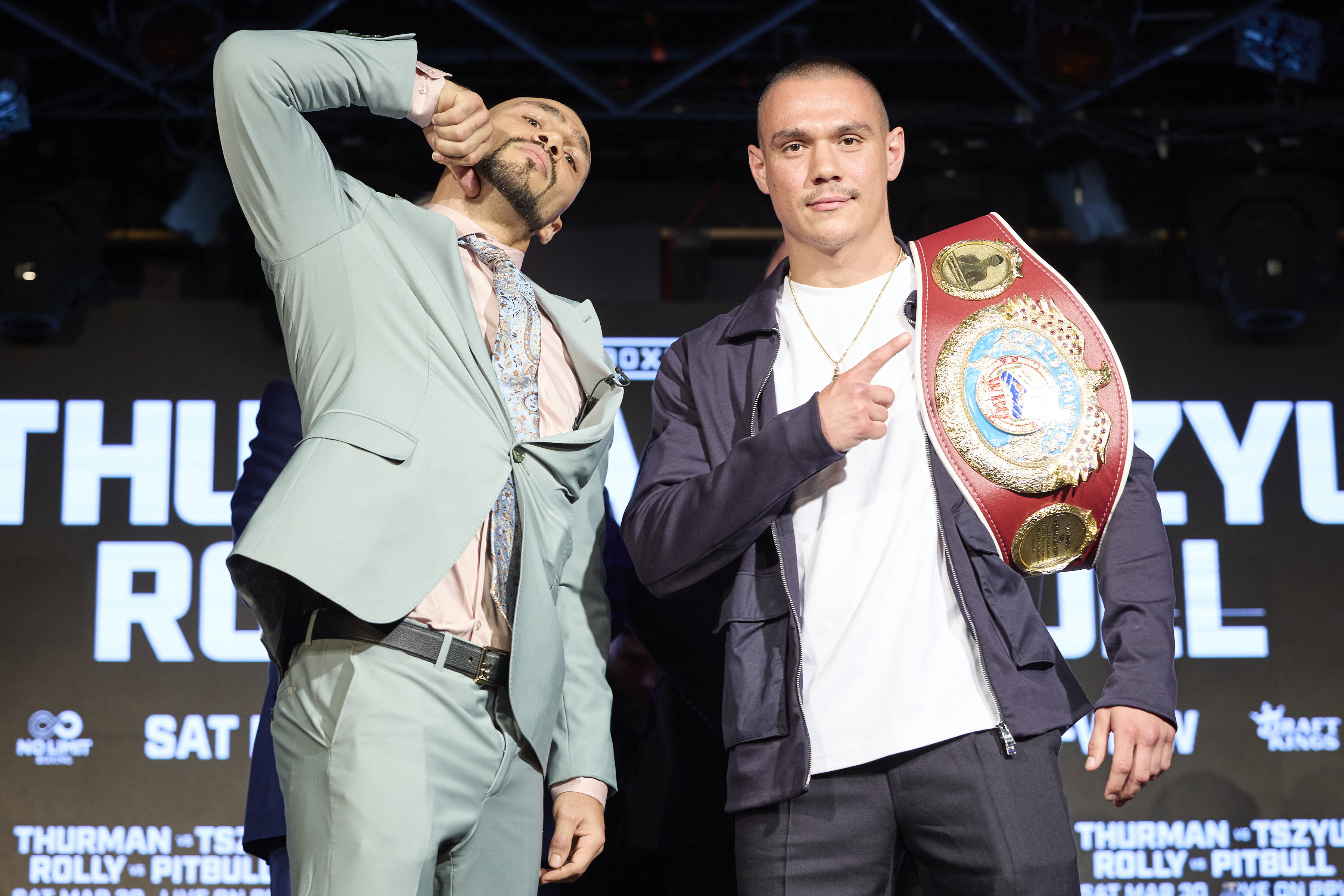 Keith Thurman and Tim Tszyu face off.