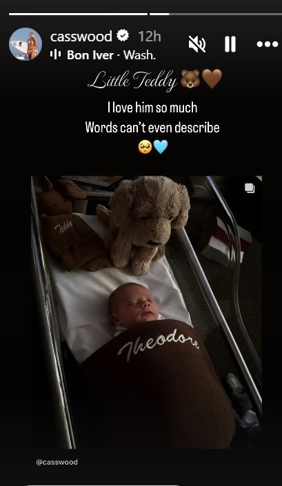 Cass Wood welcomes first child