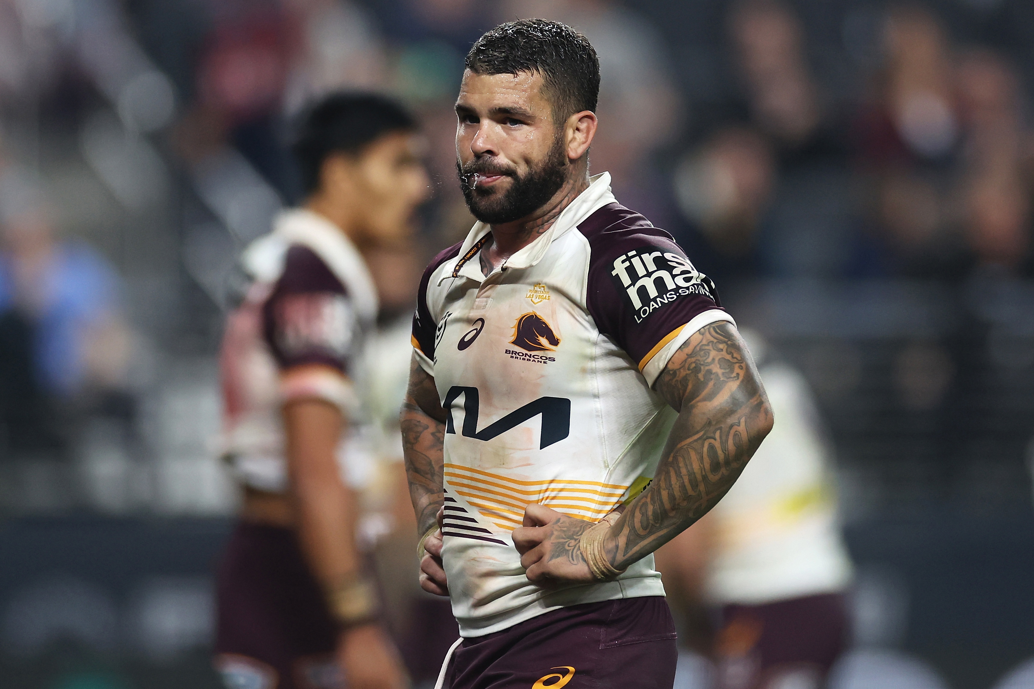 Sydney, Australia. 23rd July, 2023. Tolutau Koula of the Sea Eagles  celebrates a try during the NRL Round 21 match between the  Cronulla-Sutherland Sharks and the Manly Warringah Sea Eagles at PointsBet