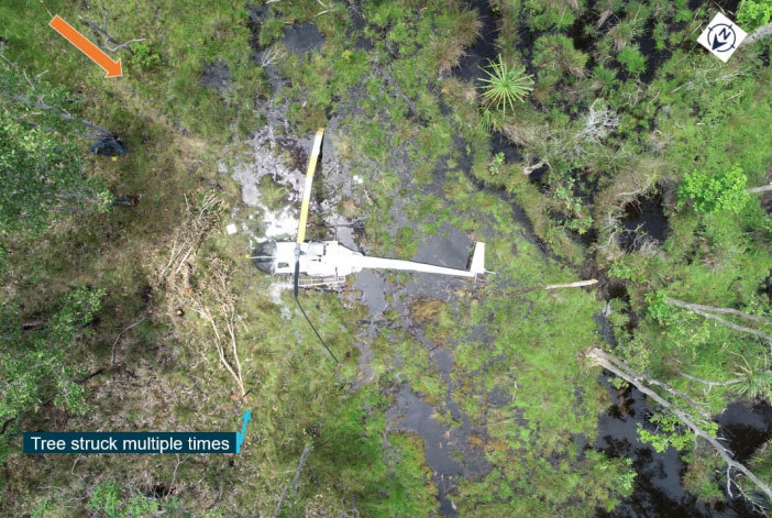 The scene of the NT helicopter crash.