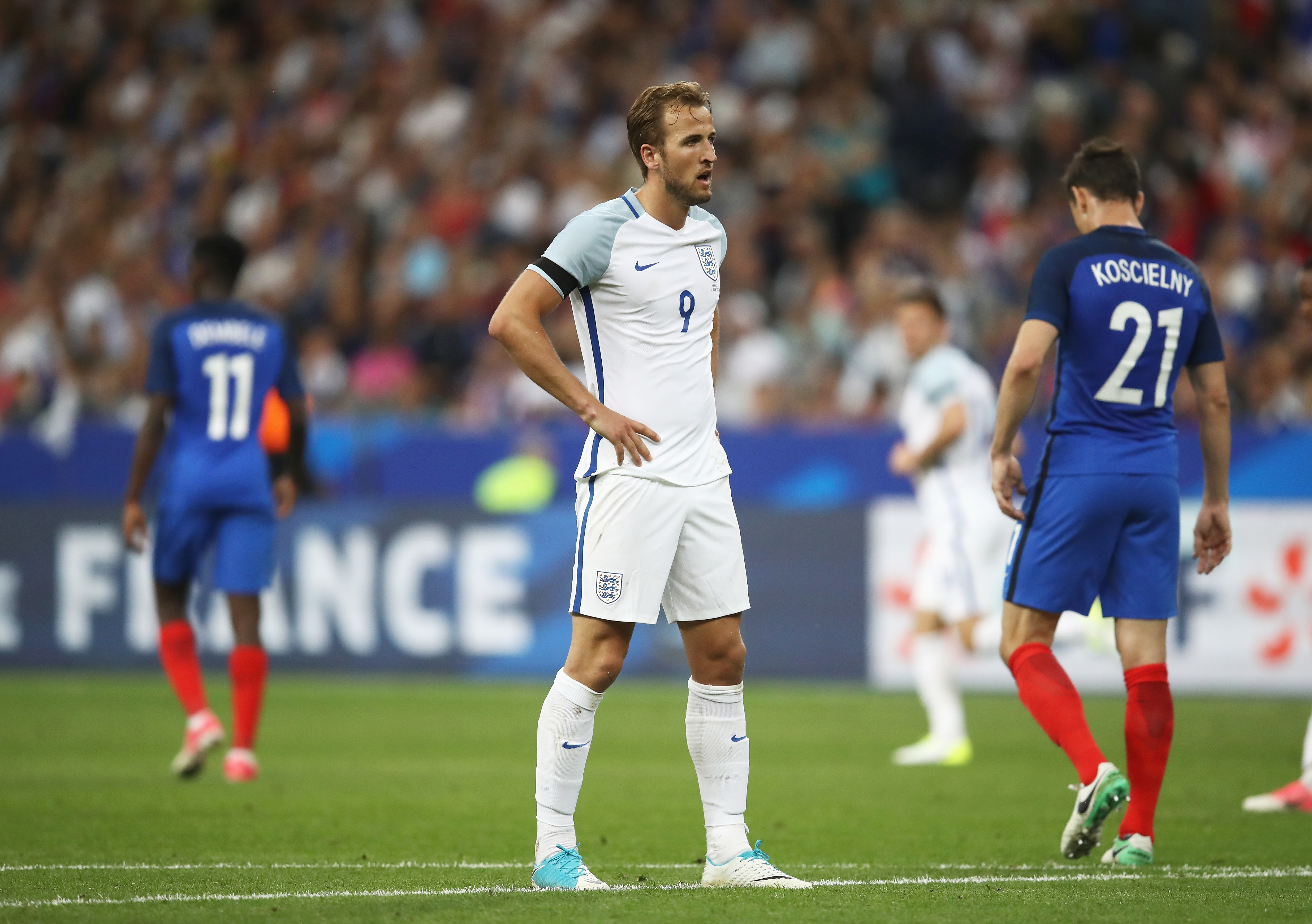Harry Kane of England during a match against France in 2017.