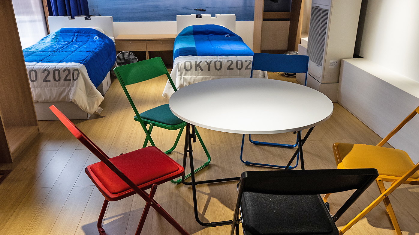 A general view of the athletes' room