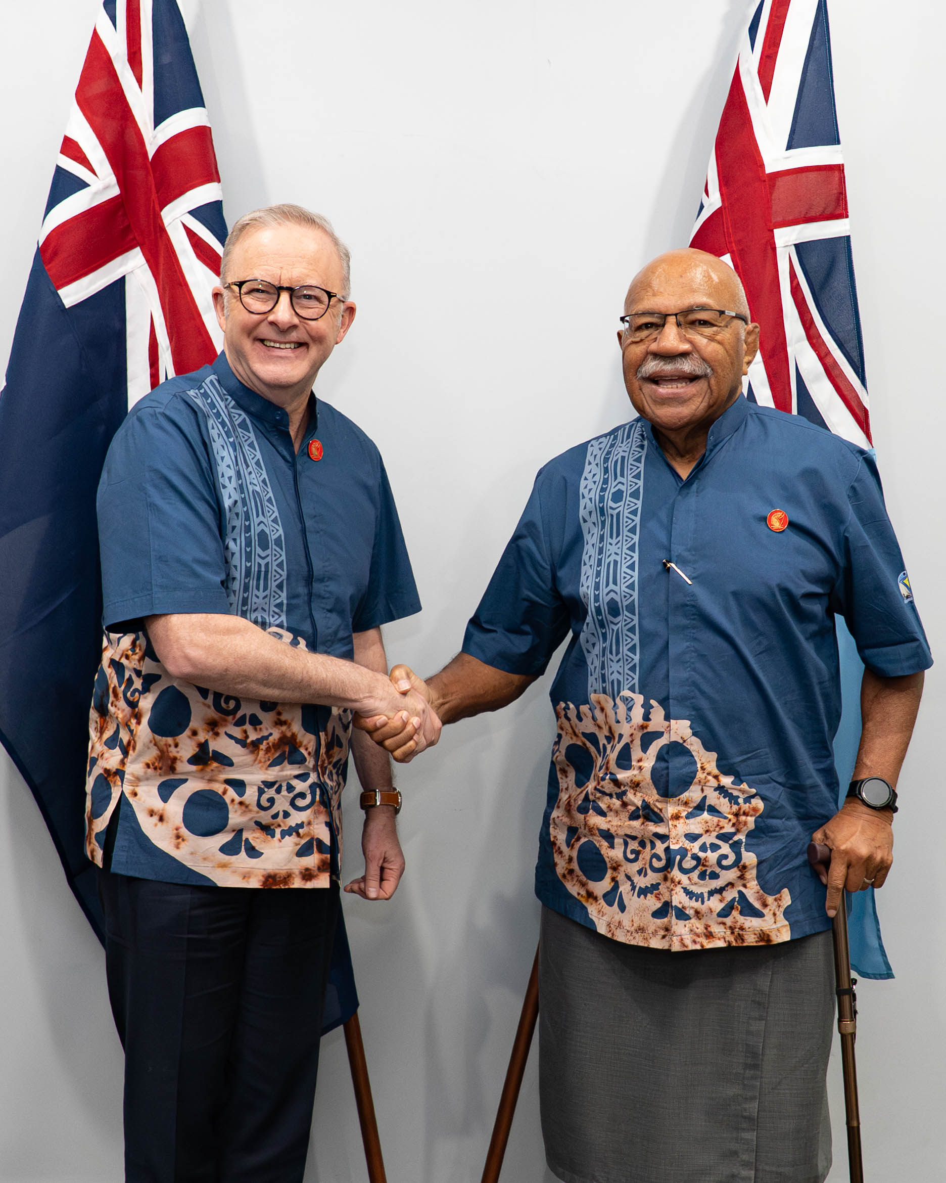 Anthony Albanese with Fijian Prime Minister Sitiveni Rabuka.