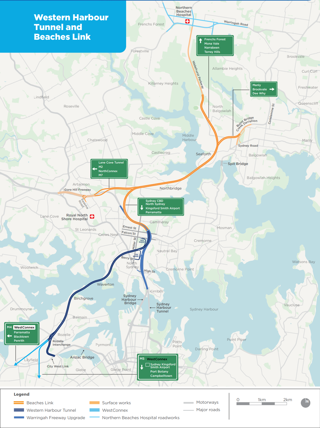 Transport for NSW's Environmental Impact Western Harbour Tunnel and Beaches Link plan.