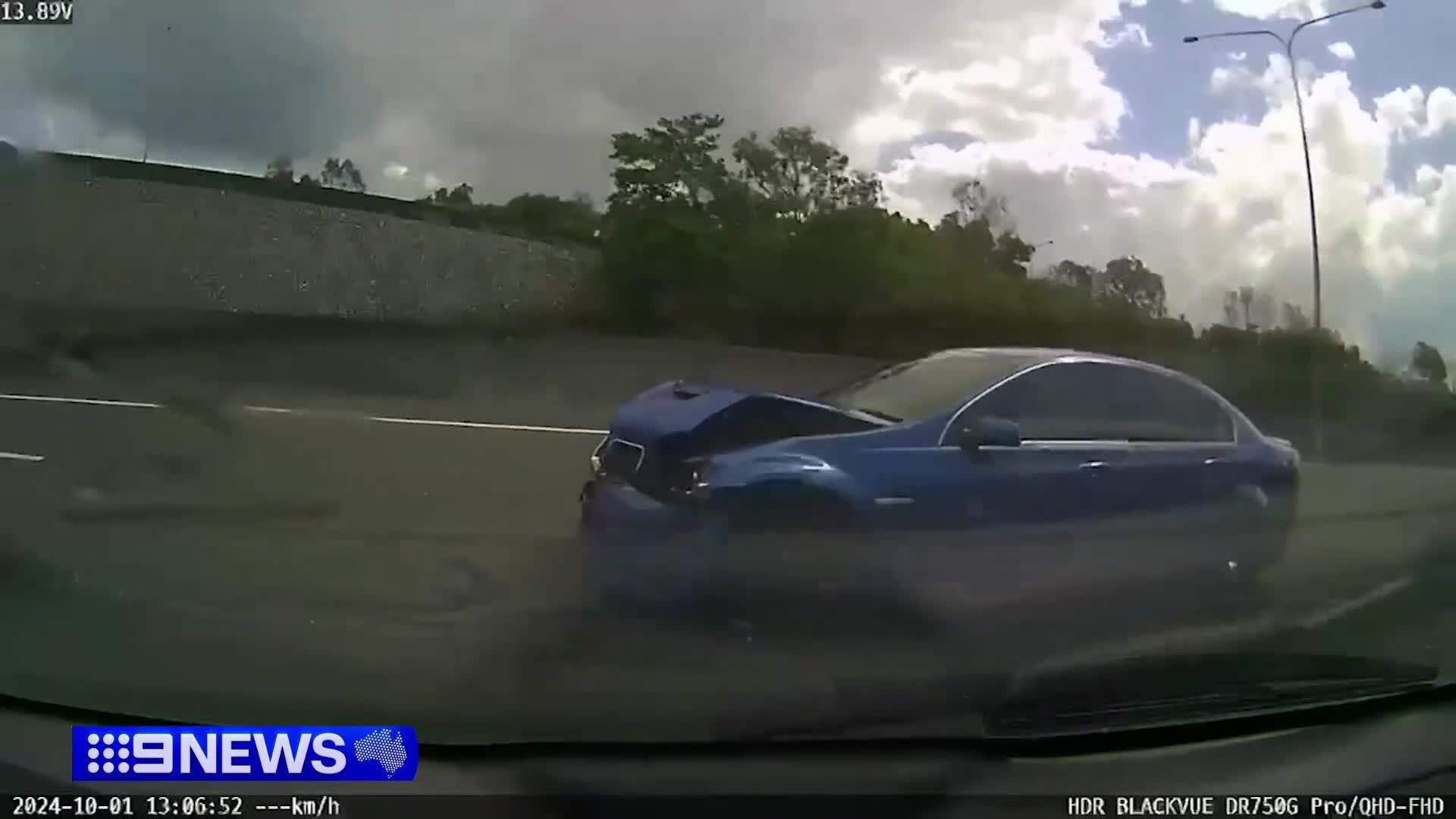Police are looking for a blue Holden Commodore involved in a hit-run in Brisbane's east
