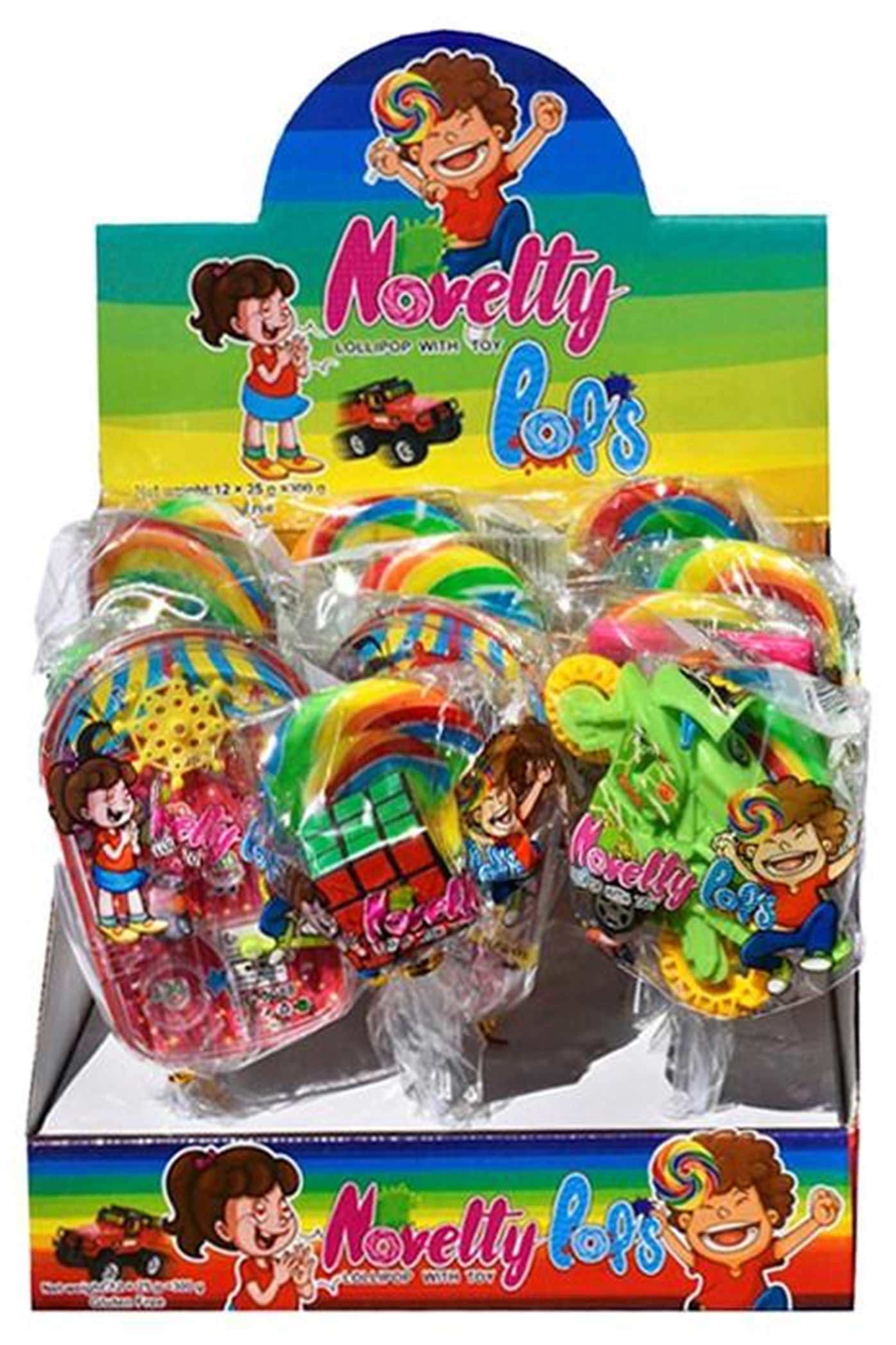 The spinning top sold with Novelty Pops is dangerous and should be immediately thrown out.
