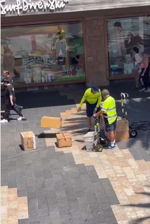 Australia Post delivery driver seen throwing boxes 