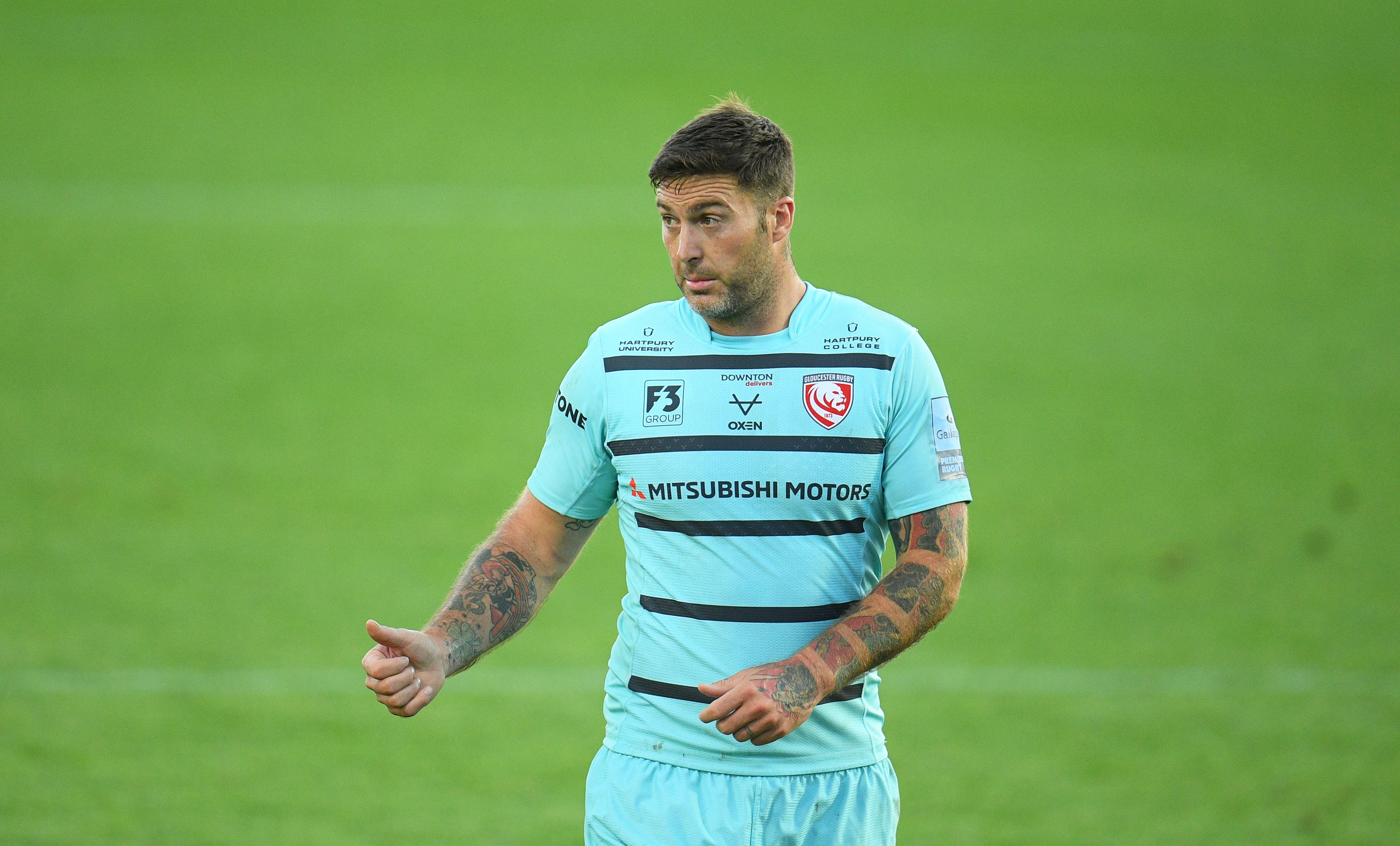 Matt Banahan of Gloucester Rugby during the Gallagher Premiership Rugby match between Exeter Chiefs and Gloucester Rugby in 2020.