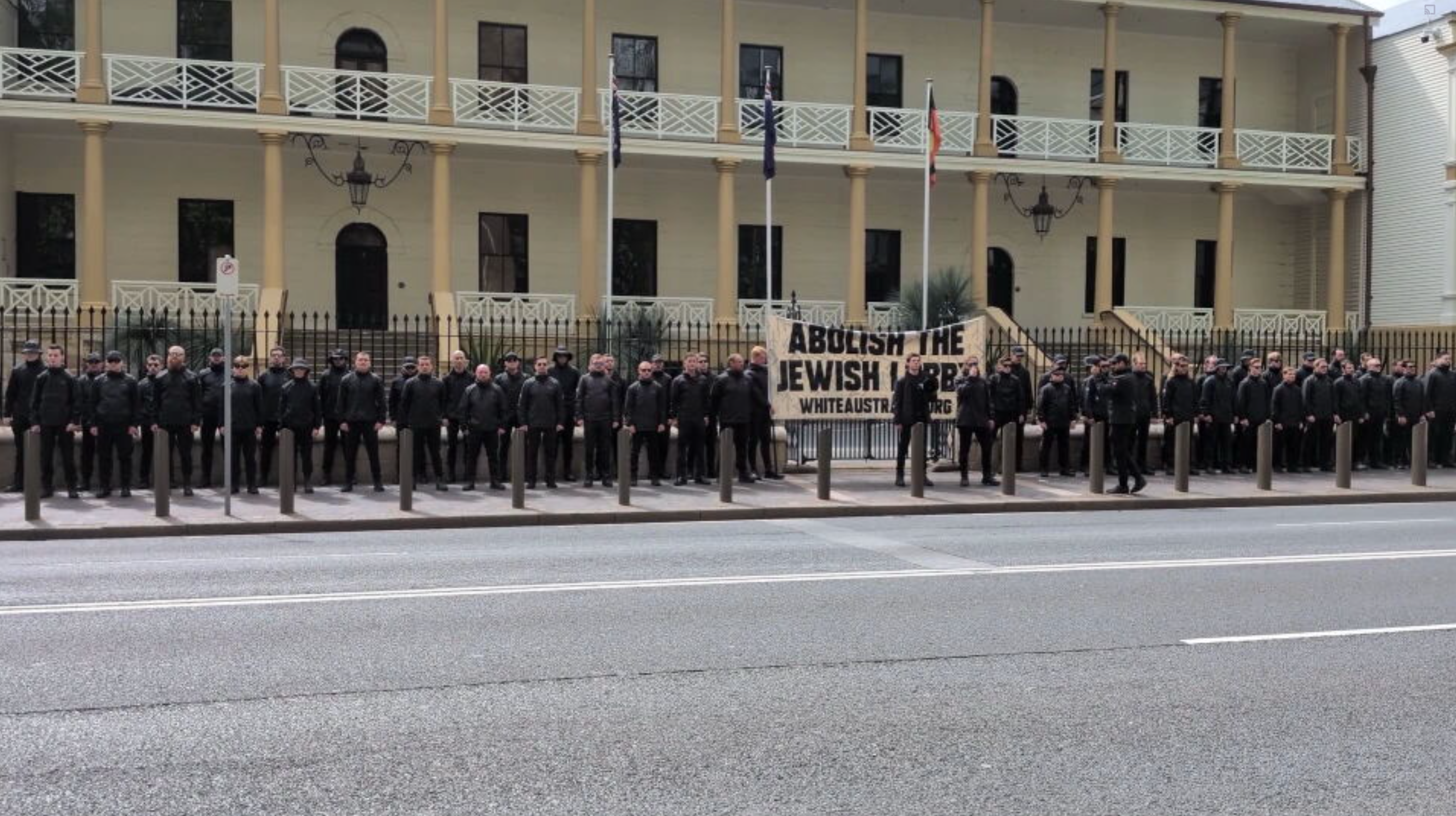 Transport for NSW has stood down a frontline employee after he attended a roughly 60-member strong neo-Nazi rally outside Parliament House. 