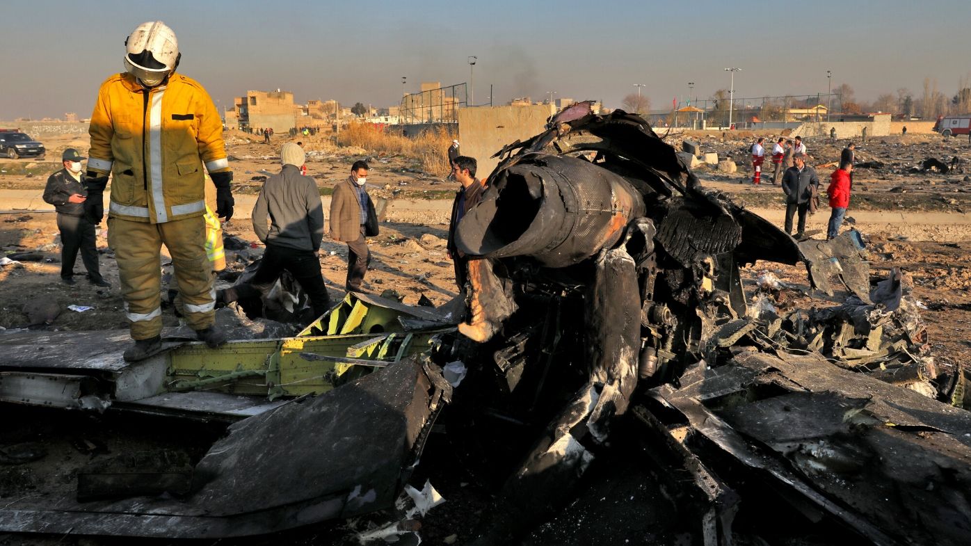 Authorities have been scouring the crash site in Iran to help recover the bodies of the victims and clear the wreckage.