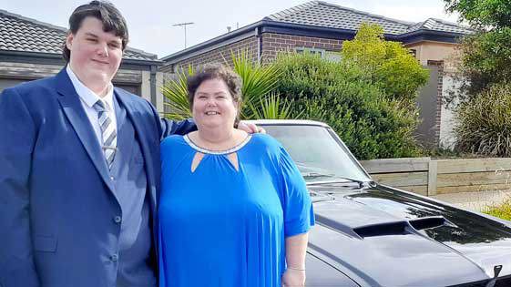 Aidan McManus and his mother Angela, pictured on the day of his high school graduation. 