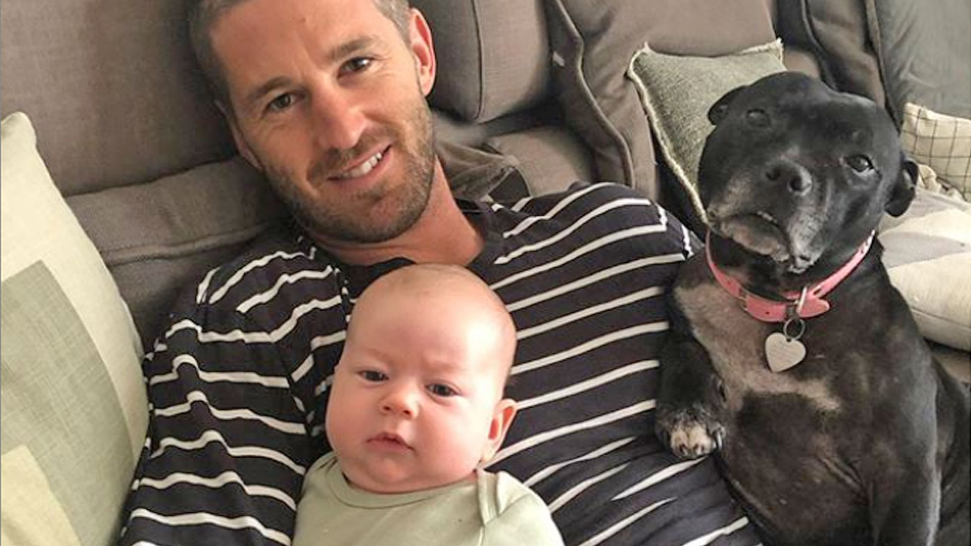 Callan Ward and his son Romeo.