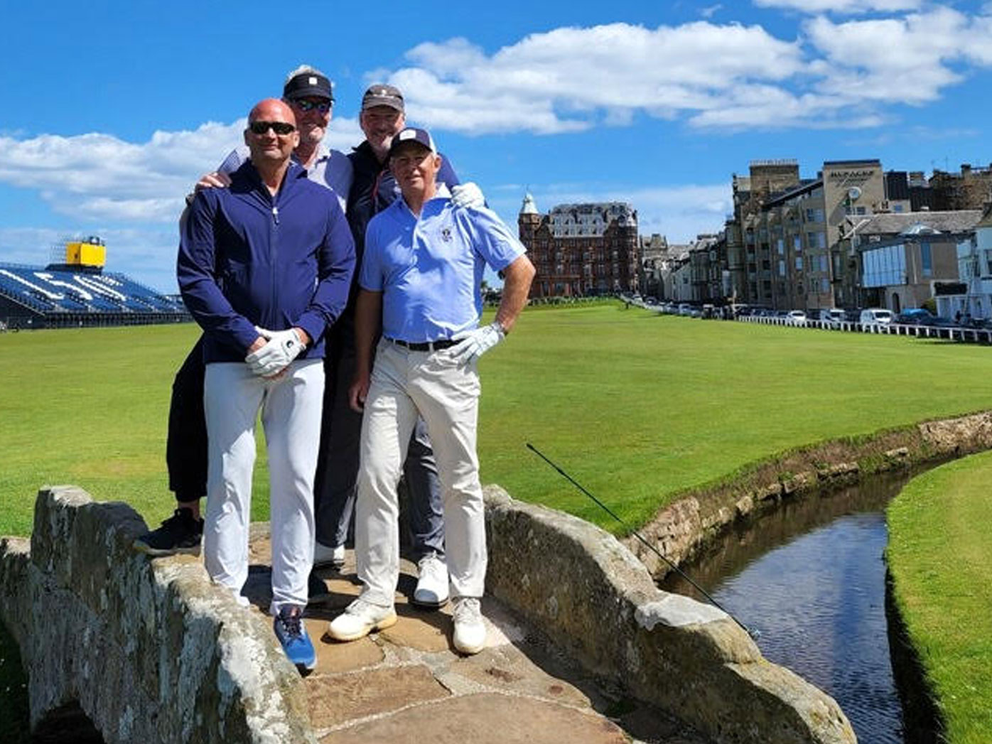 Cory Prenatt with his golfing buddies in Scotland.