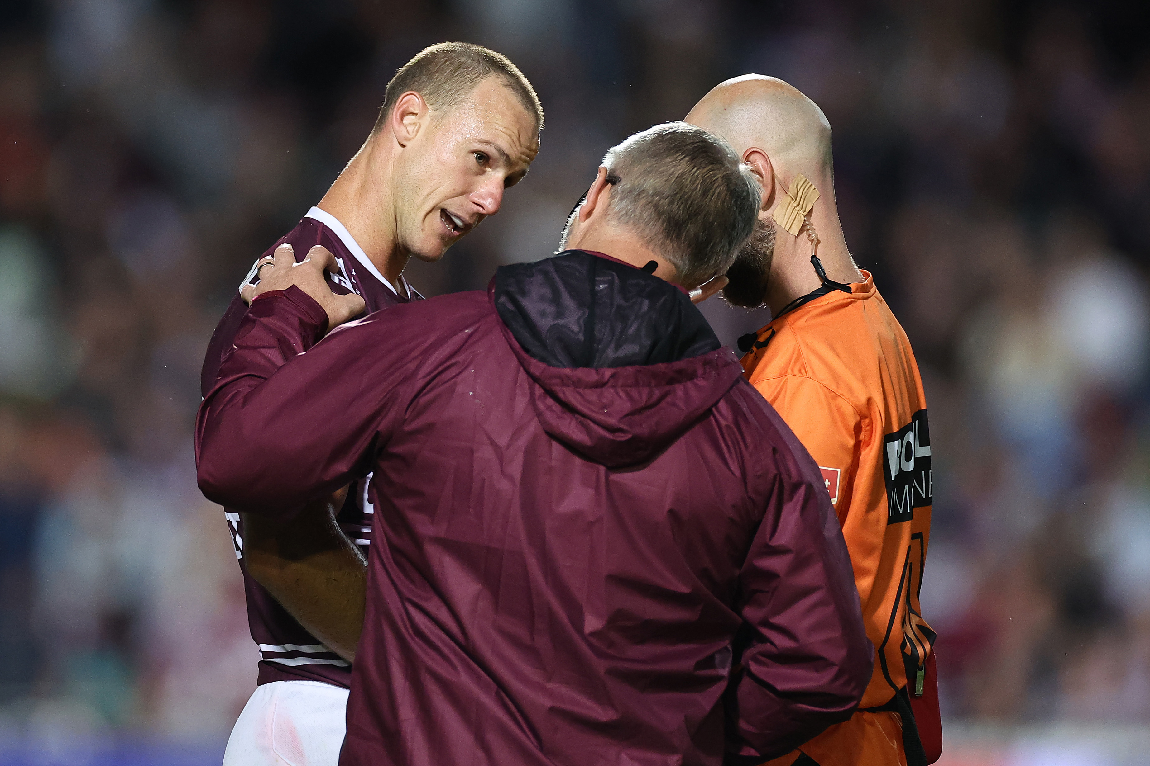 SYDNEY, AUSTRALIA - APRIL 14: during the round seven NRL match between Manly Sea Eagles and Melbourne Storm at 4 Pines Park on April 14, 2023 in Sydney, Australia. (Photo by Cameron Spencer/Getty Images)