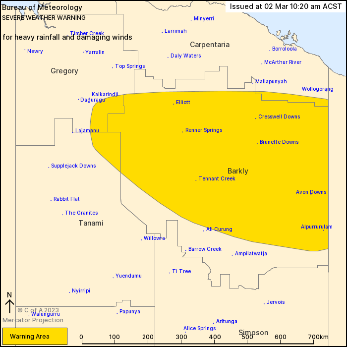 Heavy rainfall is expected to continue in the yellow area with possible damaging winds during Thursday.