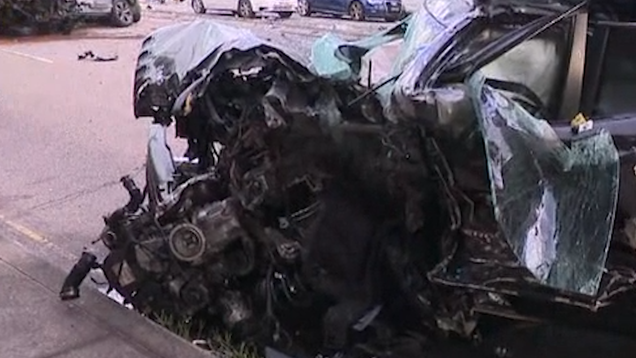 A man has been arrested after a police pursuit ended in a five car crash in Leichhardt
